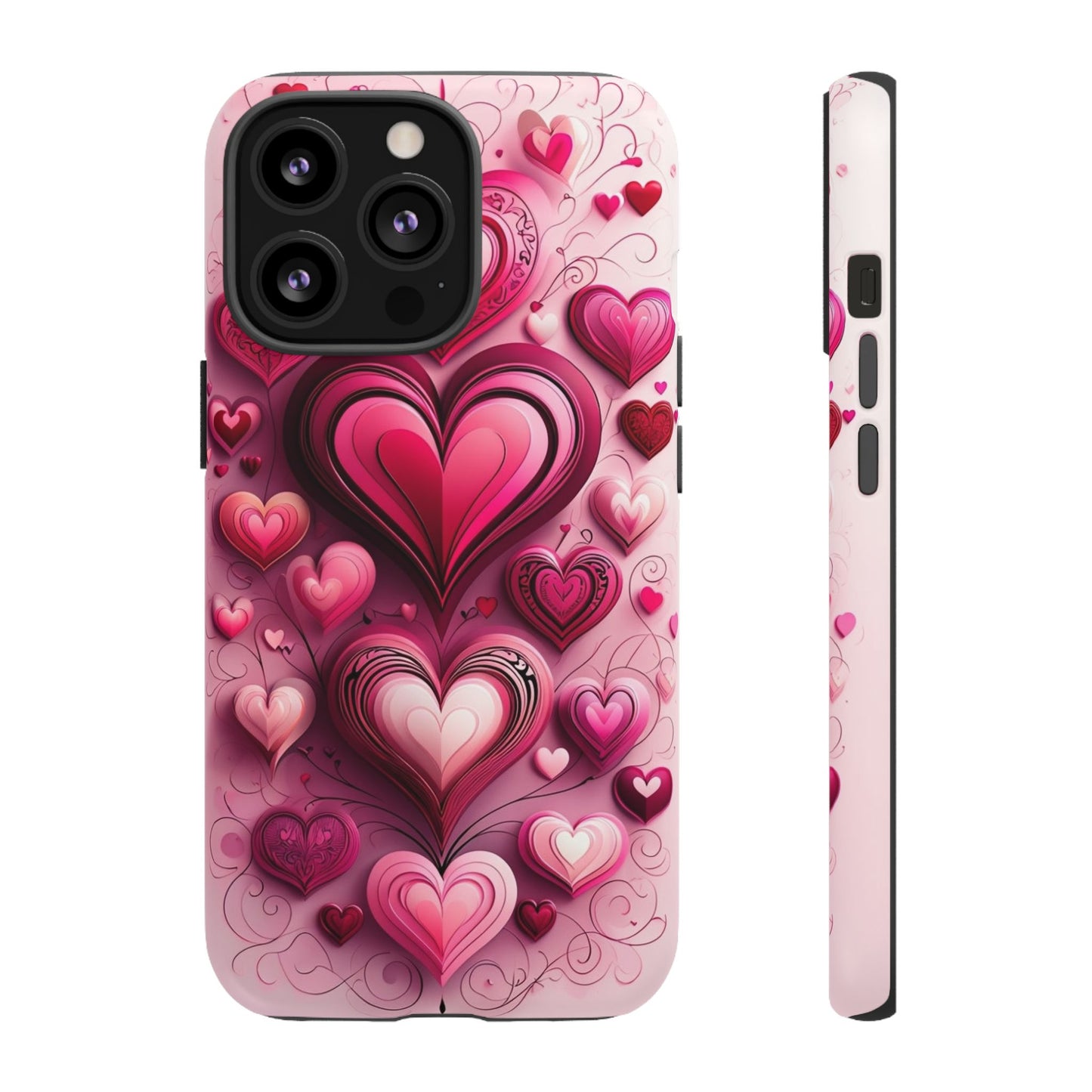 Romantic Phone Case, Cute Heart Design, Valentine's Day Gift, Love Theme Phone Cover, Gifts for Her, Floral Heart Case