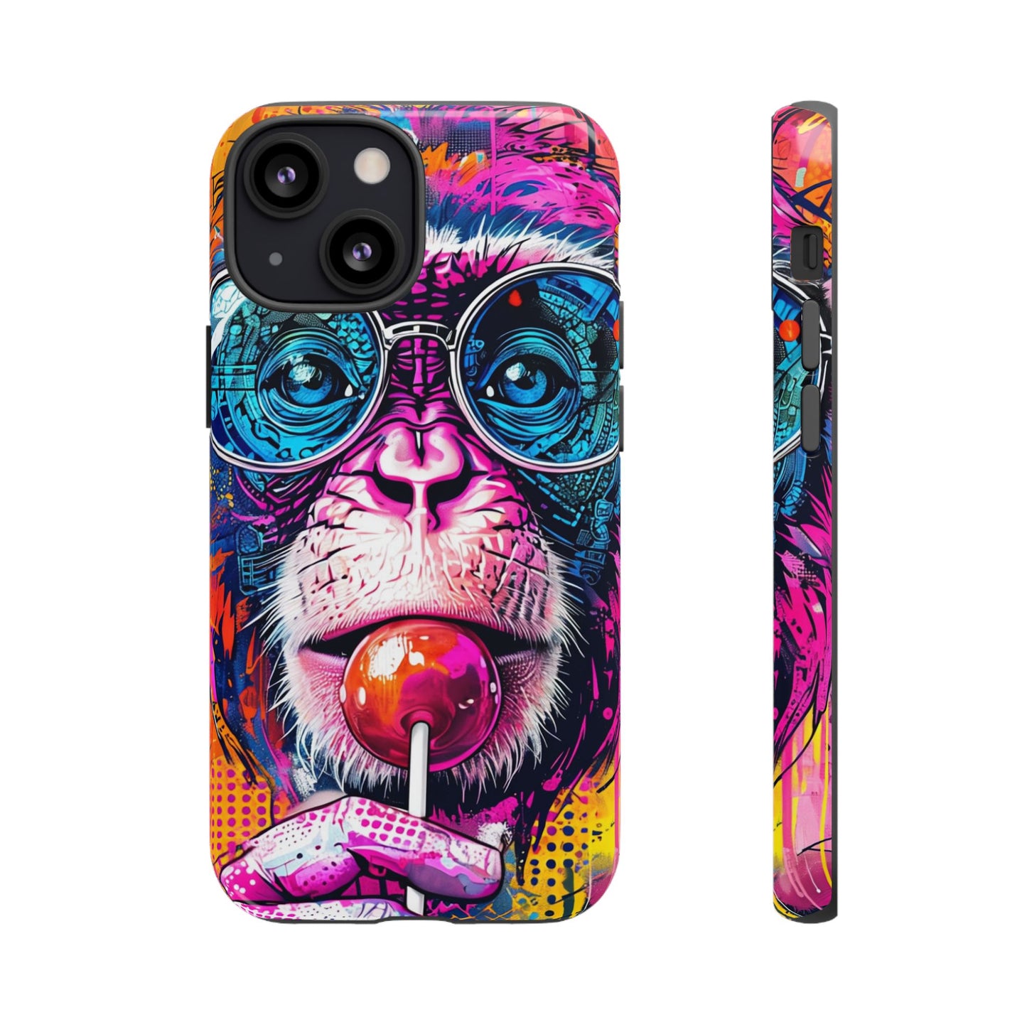 Colorful Monkey Phone Case, Fun Phone Cover, Unique Tech Accessory, Gift for Animal Lovers, Vibrant Lollipop Design