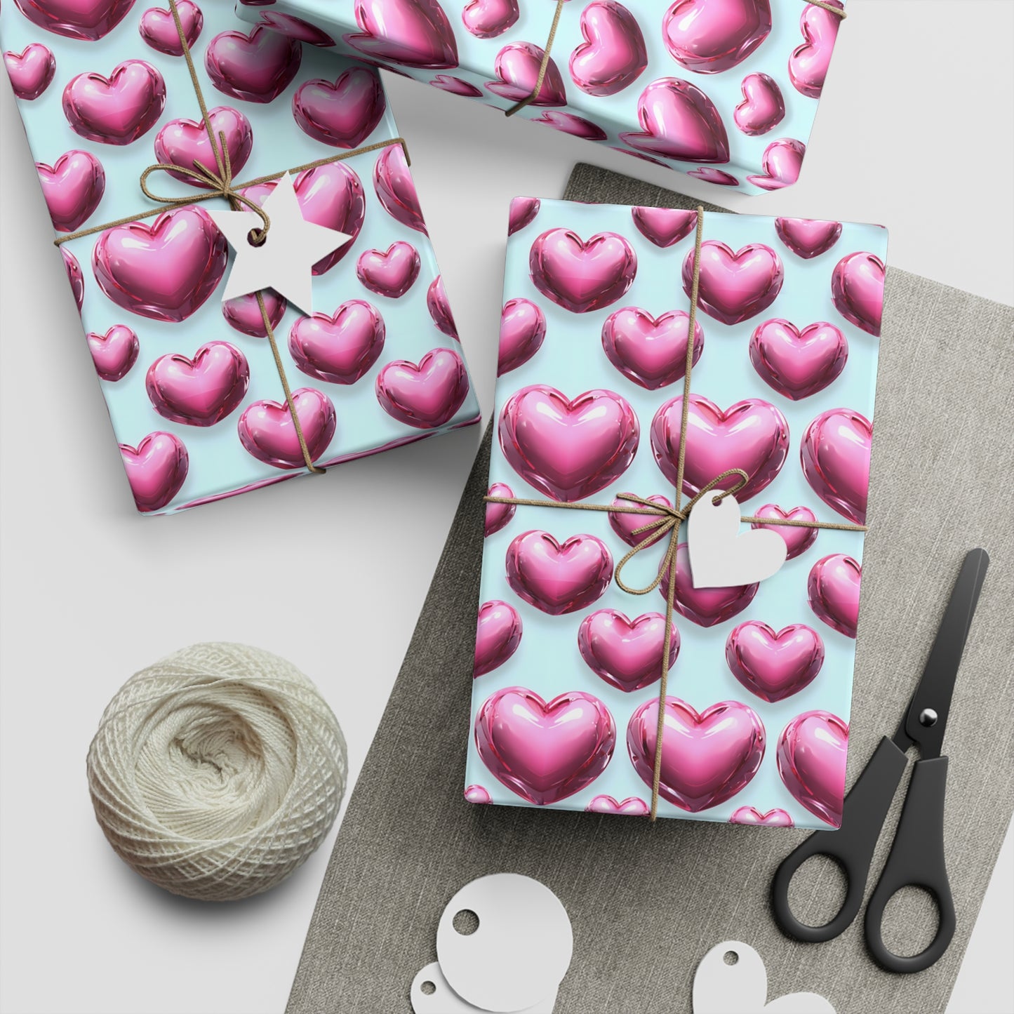 Gift Wrapping Paper, Heart Print, Valentine's Day, Birthday, Anniversary, Party, Celebration, 1pc Sheets, Charming Design