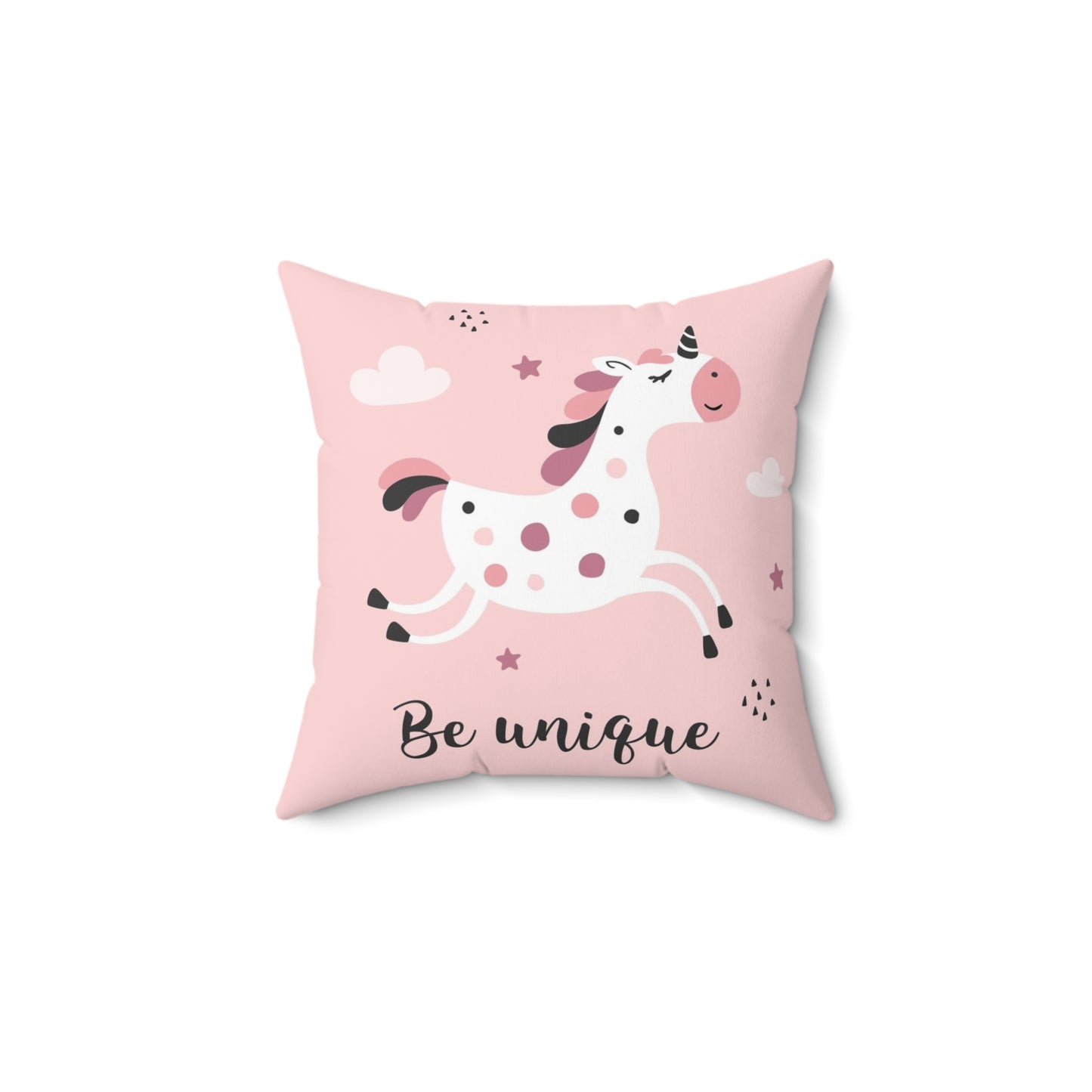 Whimsical Unicorn Square Pillow, Cute Kid's Room Decor, Be Unique Home Accent, Perfect Gift for Birthdays, Baby Showers, Nursery