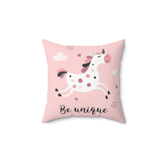 Whimsical Unicorn Square Pillow, Cute Kid's Room Decor, Be Unique Home Accent, Perfect Gift for Birthdays, Baby Showers, Nursery