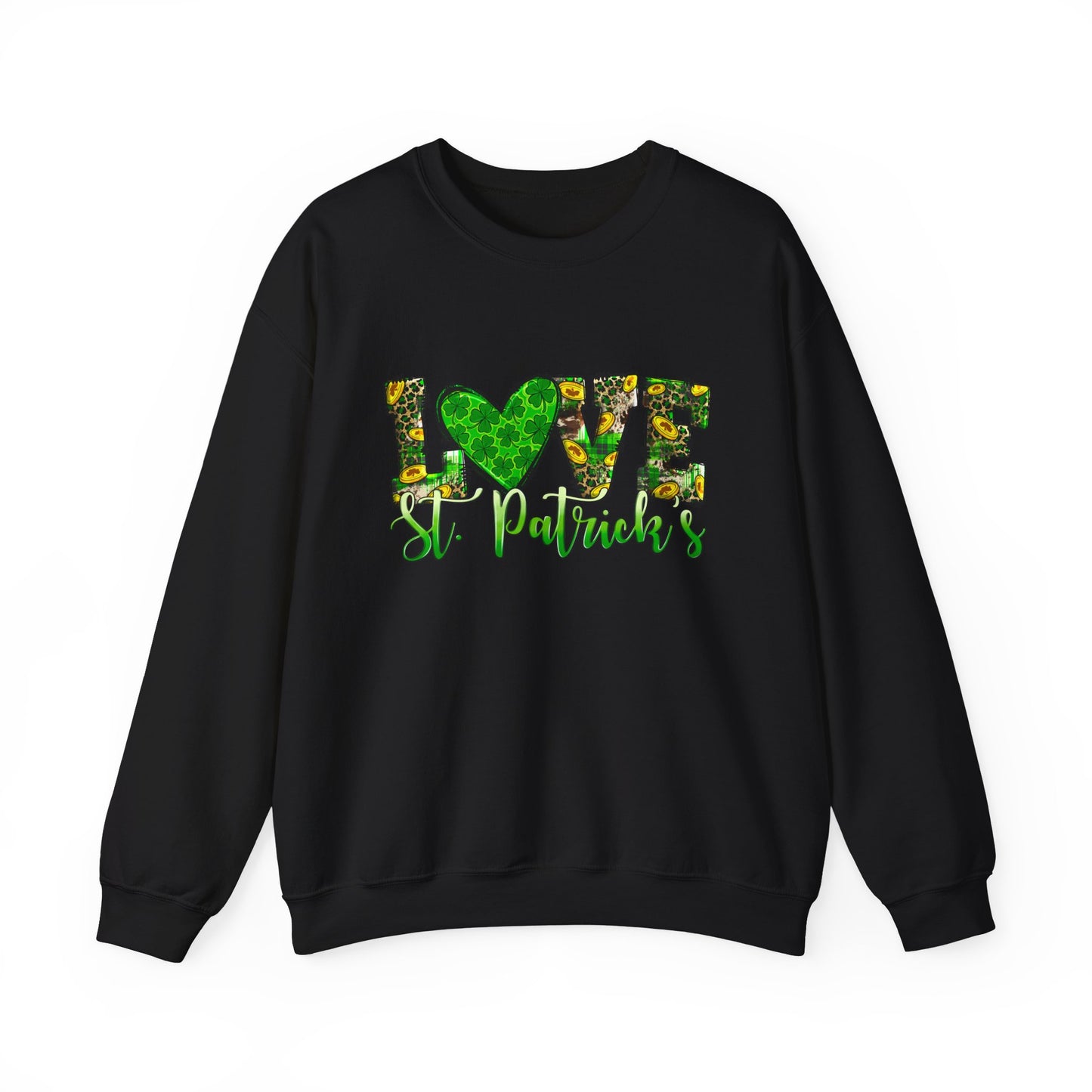 St. Patricks Day Love Sweatshirt, Cozy Crewneck for Celebrations, Unisex Gift, Festive Apparel, Holiday Style, Irish Pride