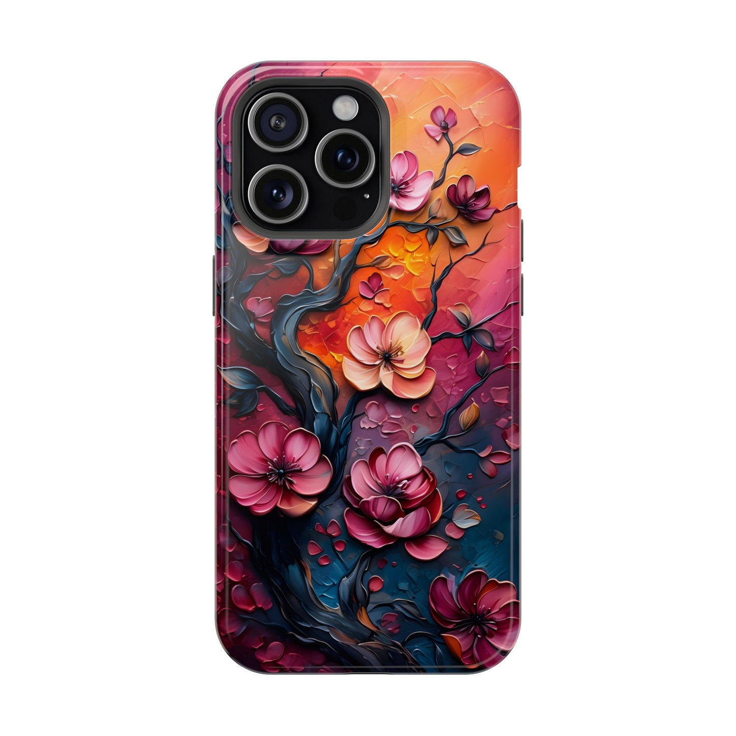 Floral Magnetic Tough Case - Colorful Flower Design Phone Cover, Gift for Her, Smartphone Accessories, Nature Lover, Unique