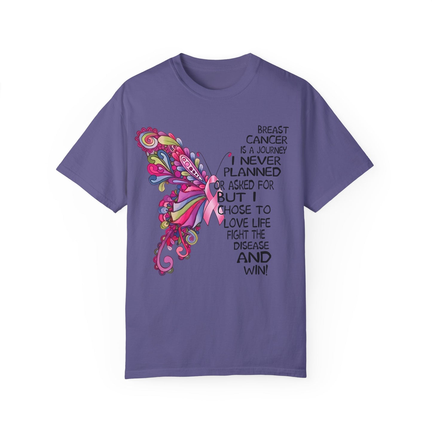 Inspirational Cancer Awareness T-Shirt – Love Life, Fight Disease, and Win!