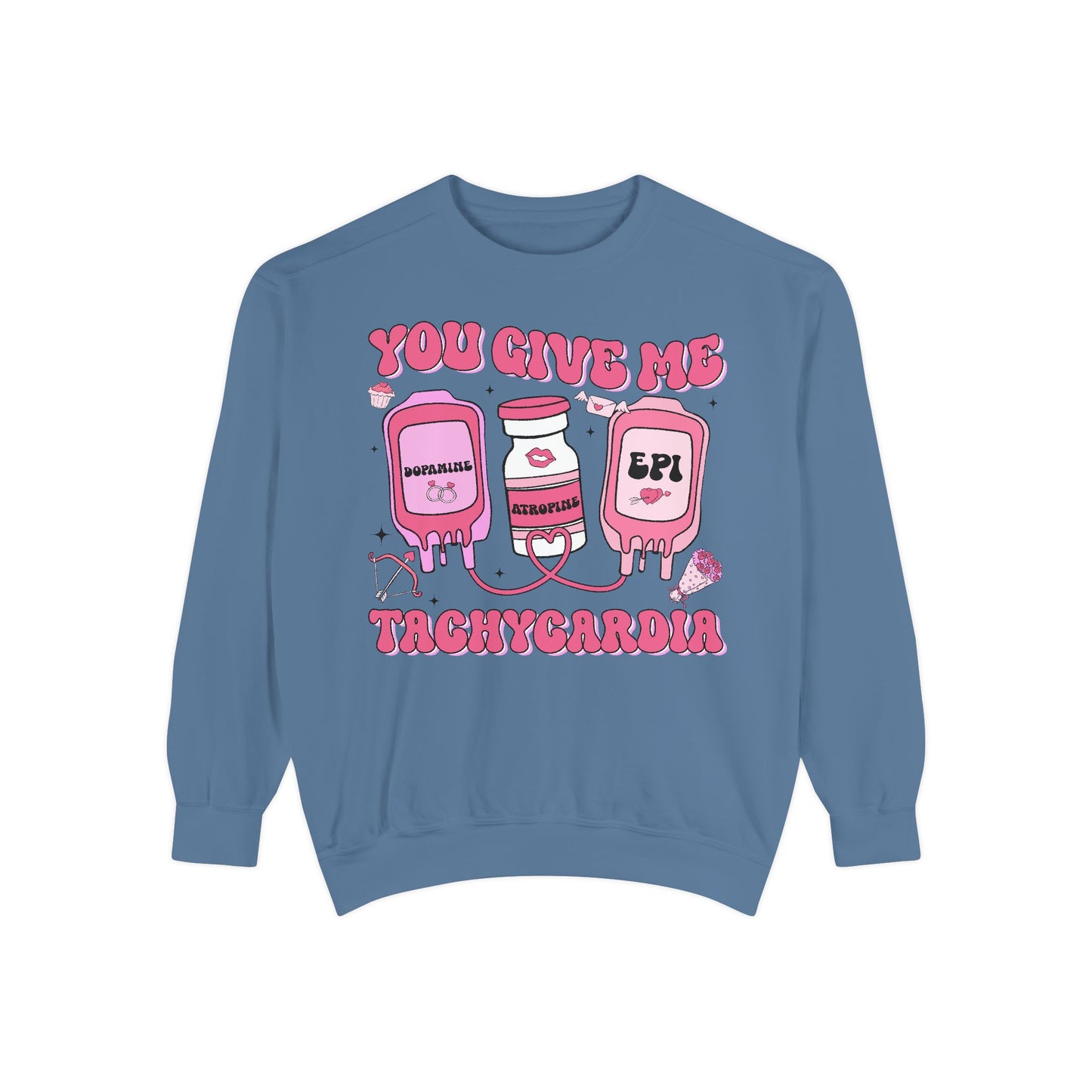 Heartbeat Sweatshirt, Cute 'You Give Me Tachycardia', Cozy Pullover, Valentine's Day Gift, Trendy Top