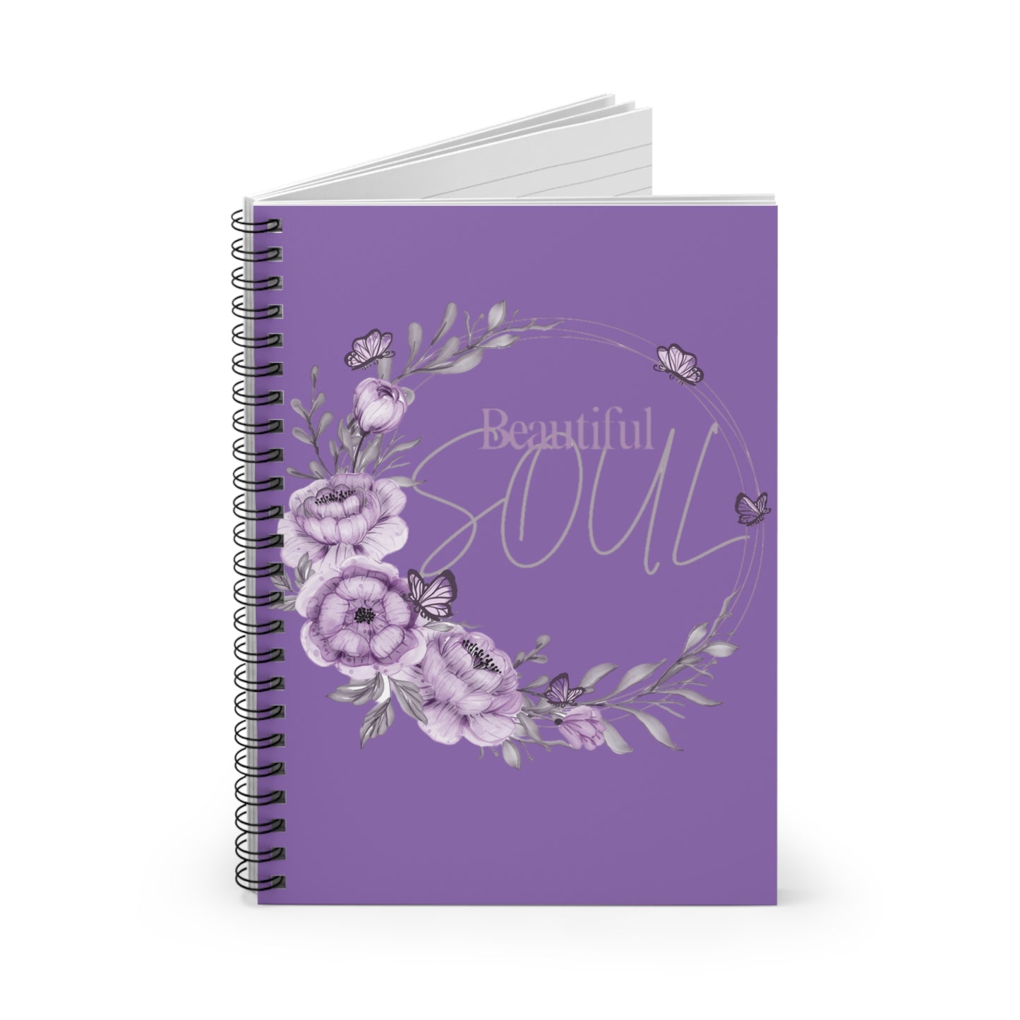 Floral Inspiration Spiral Notebook - Ruled Line, Gift for Writers, Beautiful Soul Journal, Office Supplies, Flower Design Notebook