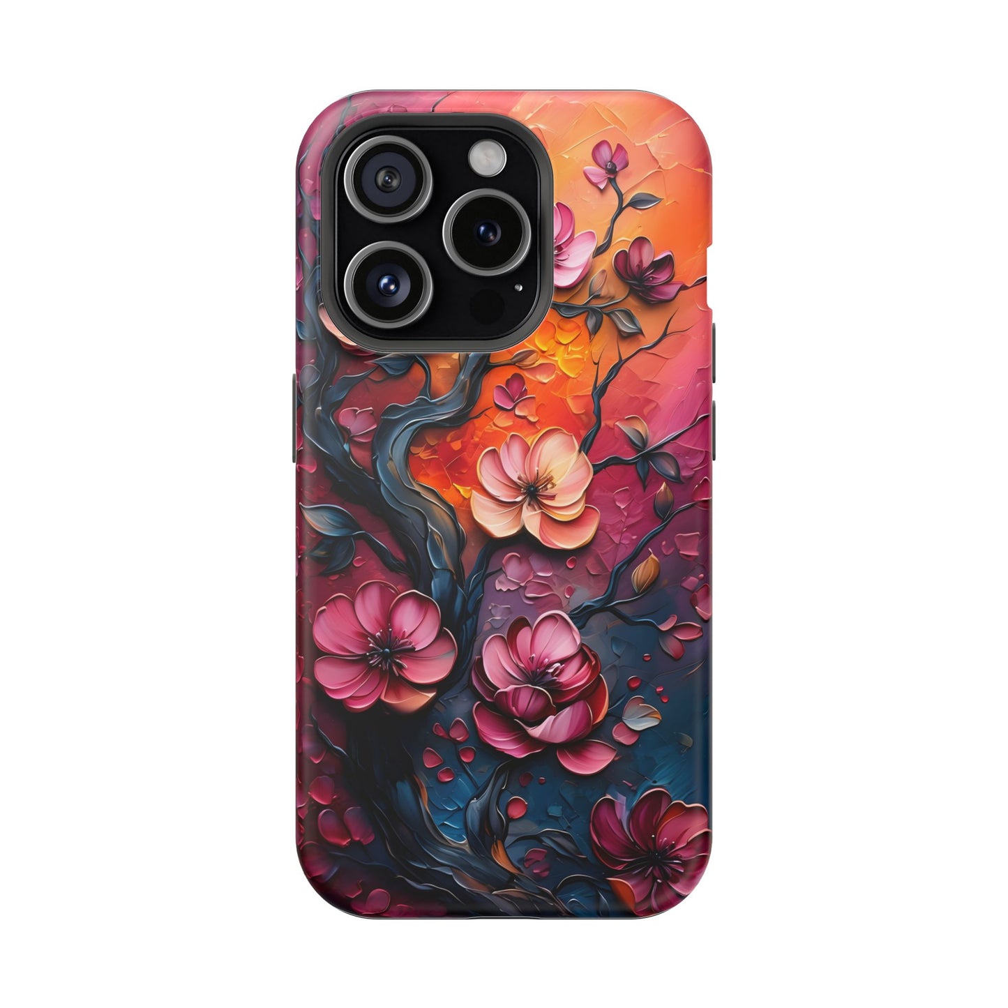 Floral Magnetic Tough Case - Colorful Flower Design Phone Cover, Gift for Her, Smartphone Accessories, Nature Lover, Unique