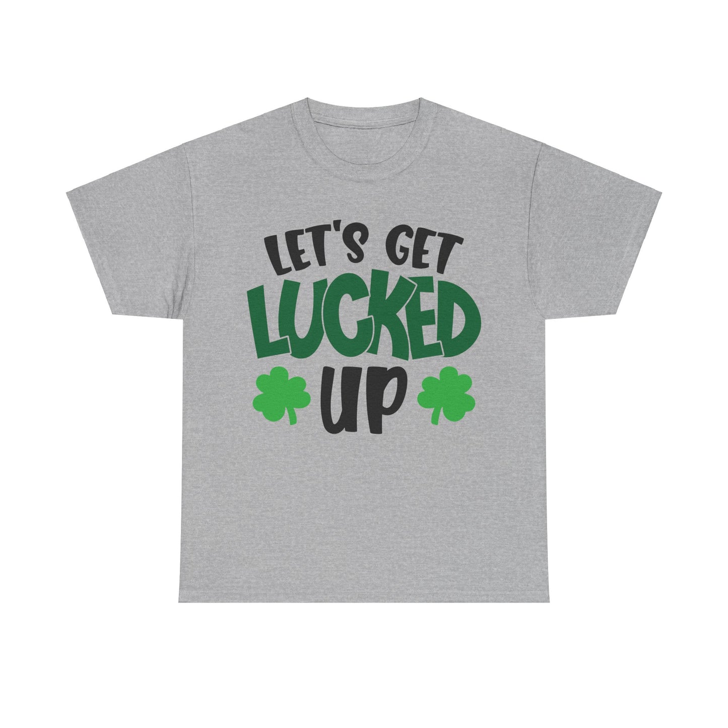 St. Patrick's Day Unisex Heavy Cotton Tee, Let's Get Lucked Up Shirt, Party Tee, Holiday Gift, Casual Wear, Fun T-shirt