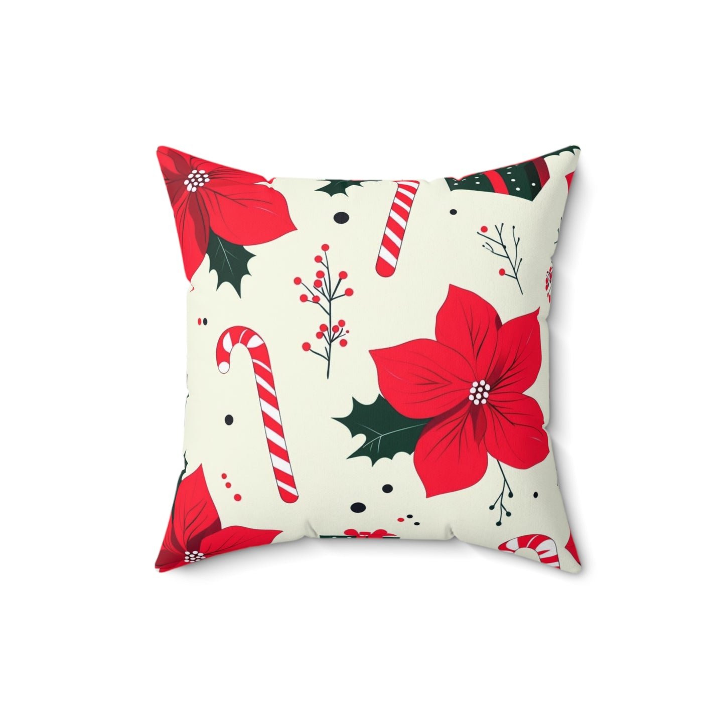 Festive Holiday Pillow - Christmas Floral Accent Cushion for Living Room, Gift for Home Decor, Cozy Winter Vibes