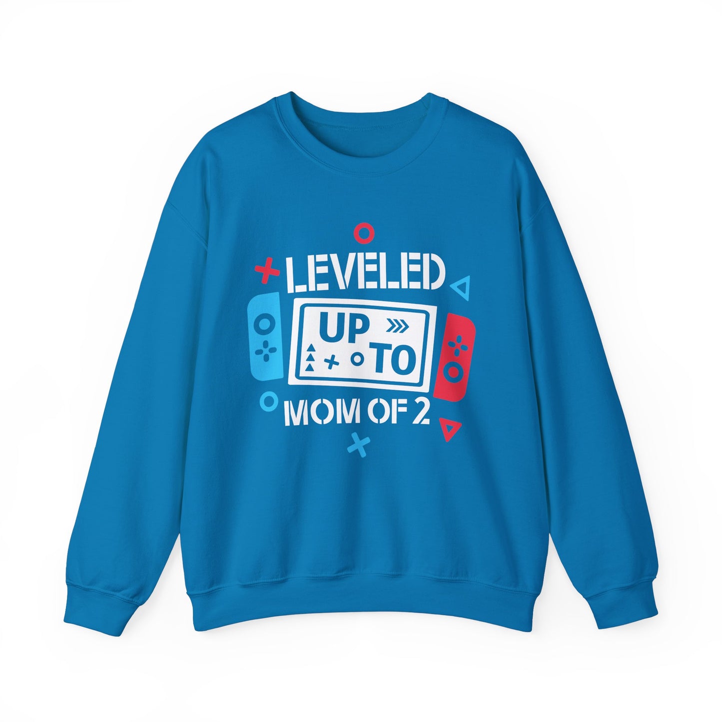 Leveled Up Mom of 2 Crewneck Sweatshirt – Gaming Gift for Moms