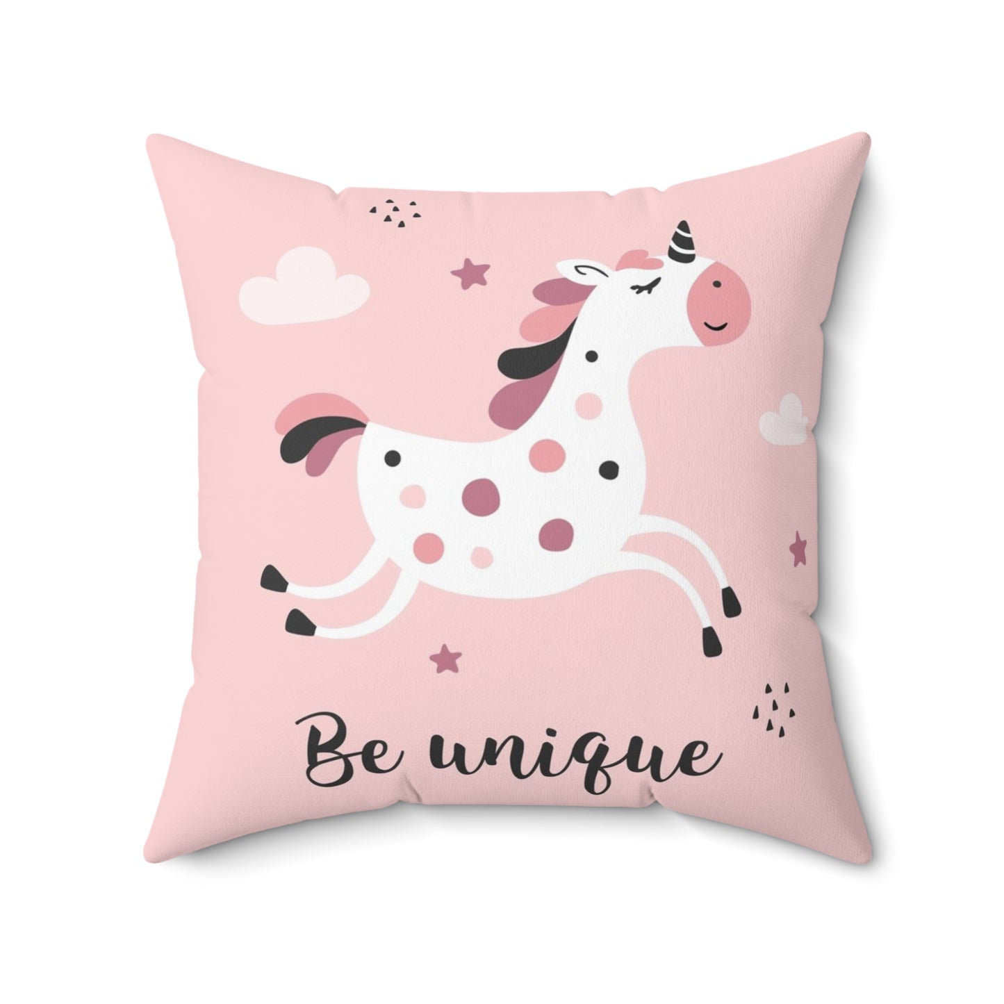 Whimsical Unicorn Square Pillow, Cute Kid's Room Decor, Be Unique Home Accent, Perfect Gift for Birthdays, Baby Showers, Nursery