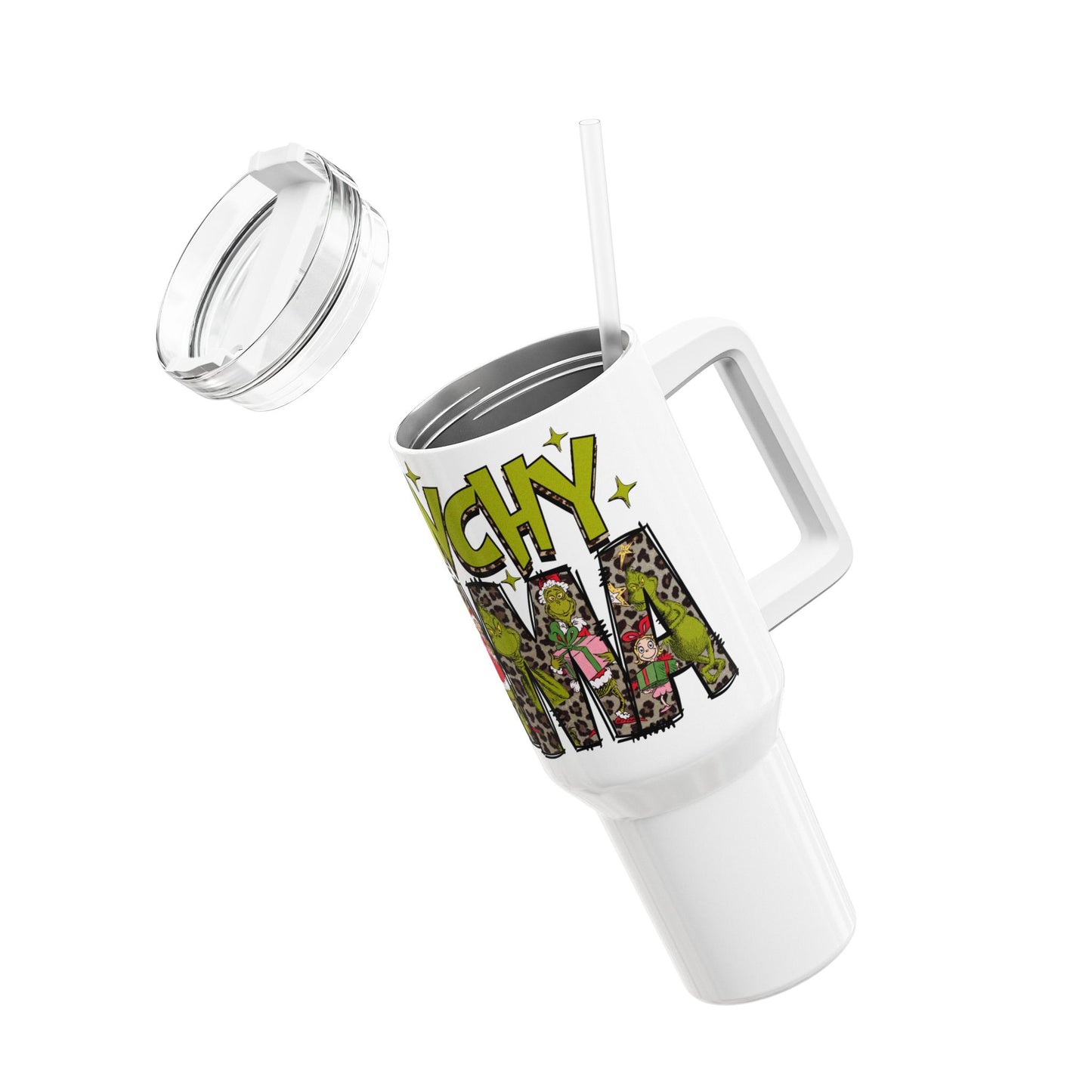 Grinchy Mama 40oz Tumbler - Fun Holiday Drinkware for Moms