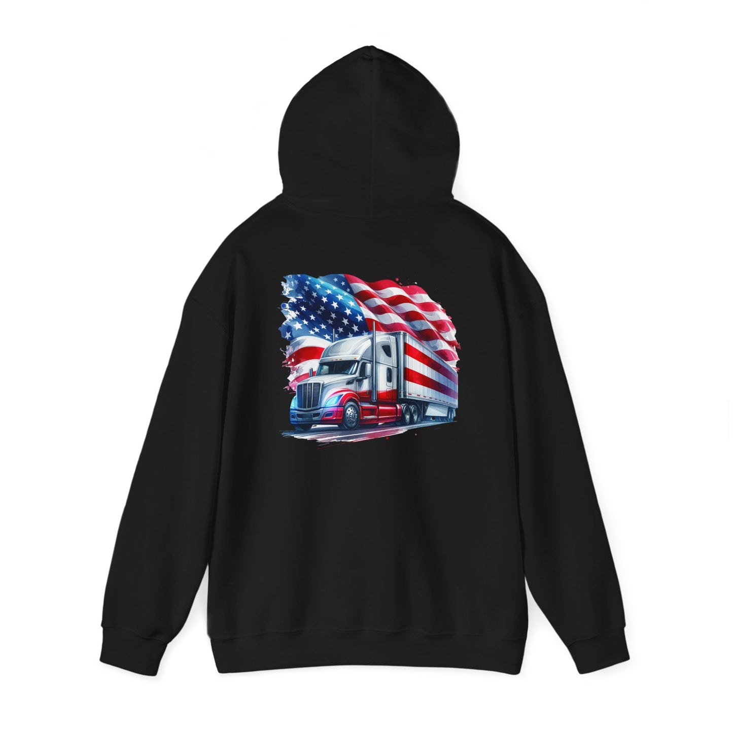 Driven by Freedom Hoodie - Truck Driver Gift, Patriotic Sweatshirt, Unisex Pullover, American Flag Design, Comfortable Casual Wear