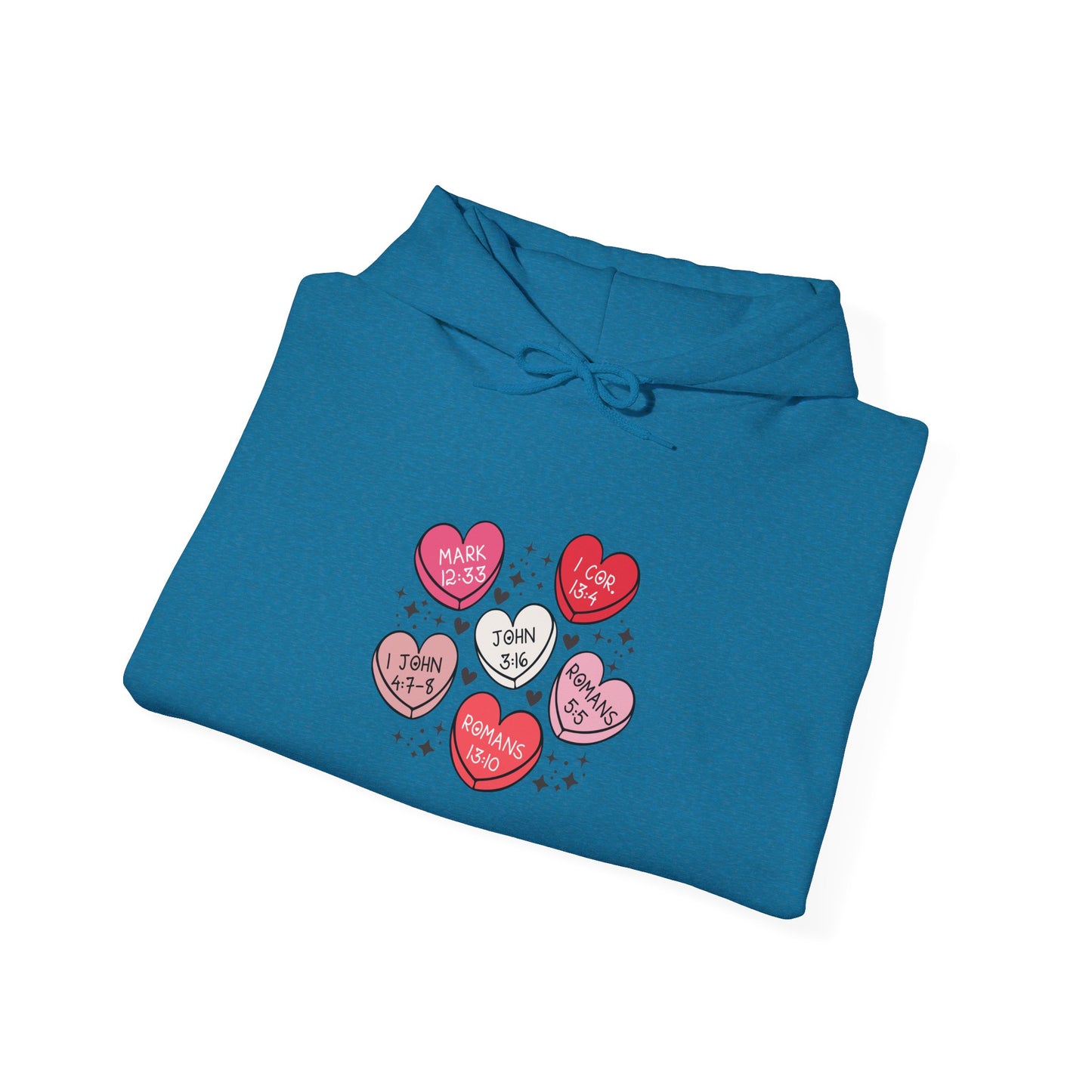 Love Heart Motif Hoodie - Valentine's Day Unisex Sweatshirt