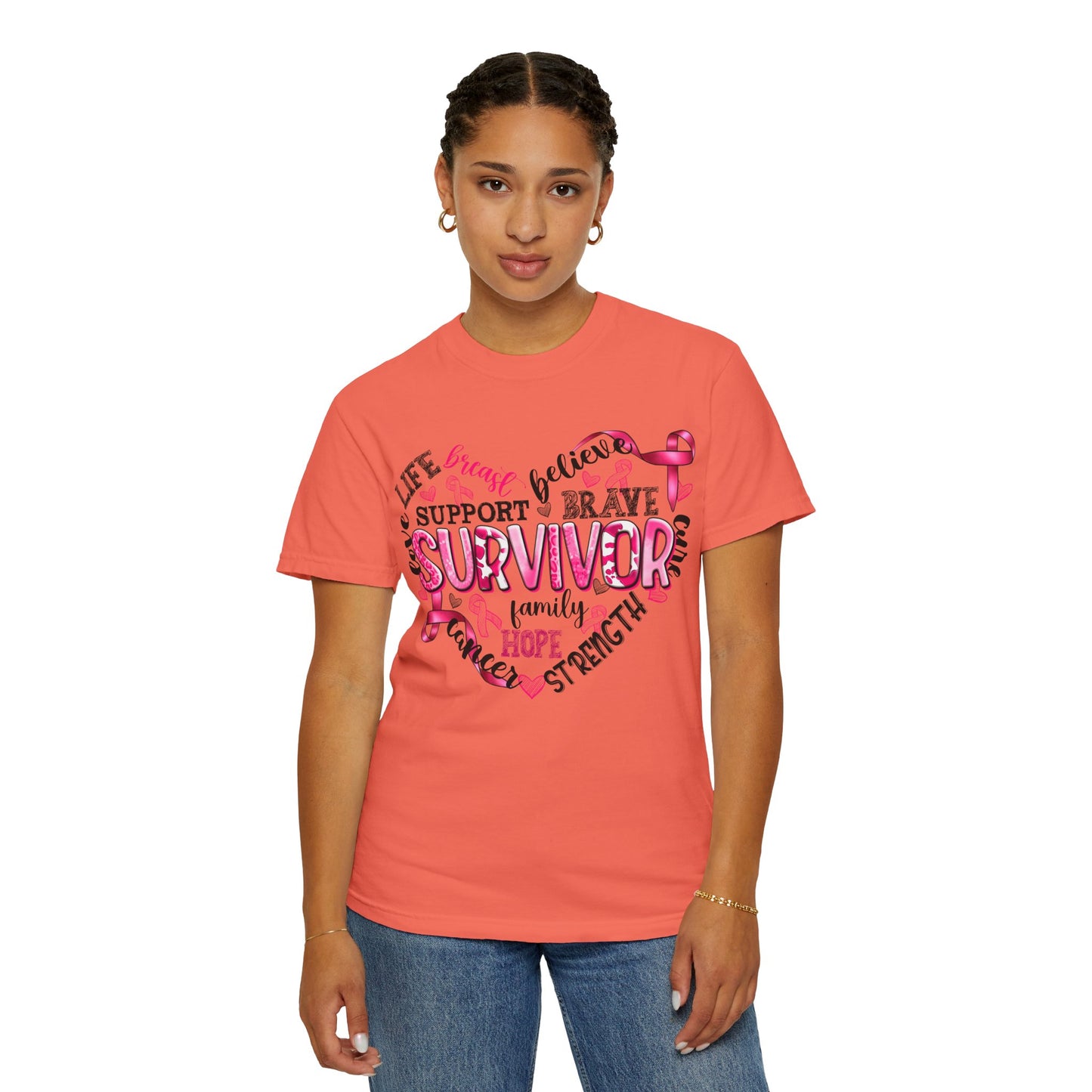 Breast Cancer Survivor Unisex T-Shirt - Hope, Strength & Support