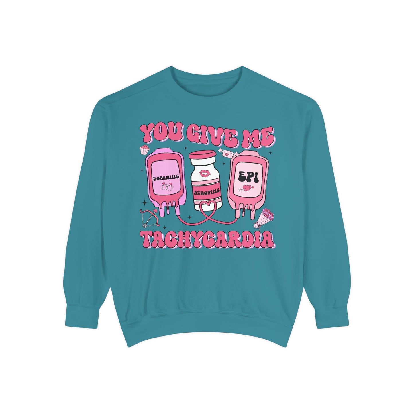 Heartbeat Sweatshirt, Cute 'You Give Me Tachycardia', Cozy Pullover, Valentine's Day Gift, Trendy Top