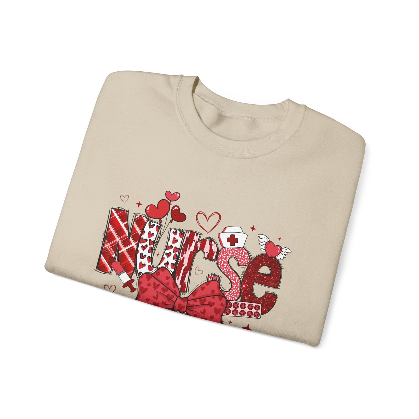 Heartfelt Nurse Crewneck Sweatshirt - Cute Gift for Nurses