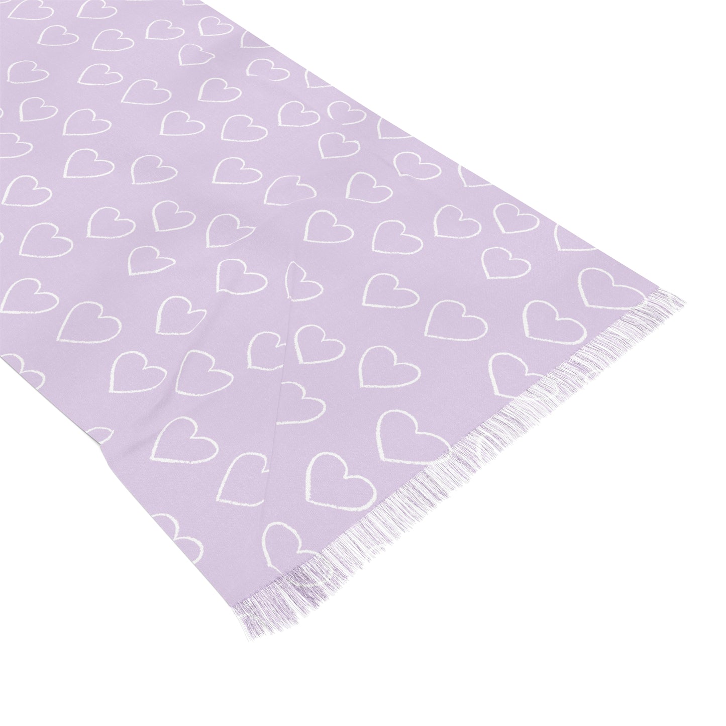 Light Purple Heart Print Scarf - Perfect for Spring and Casual Outings