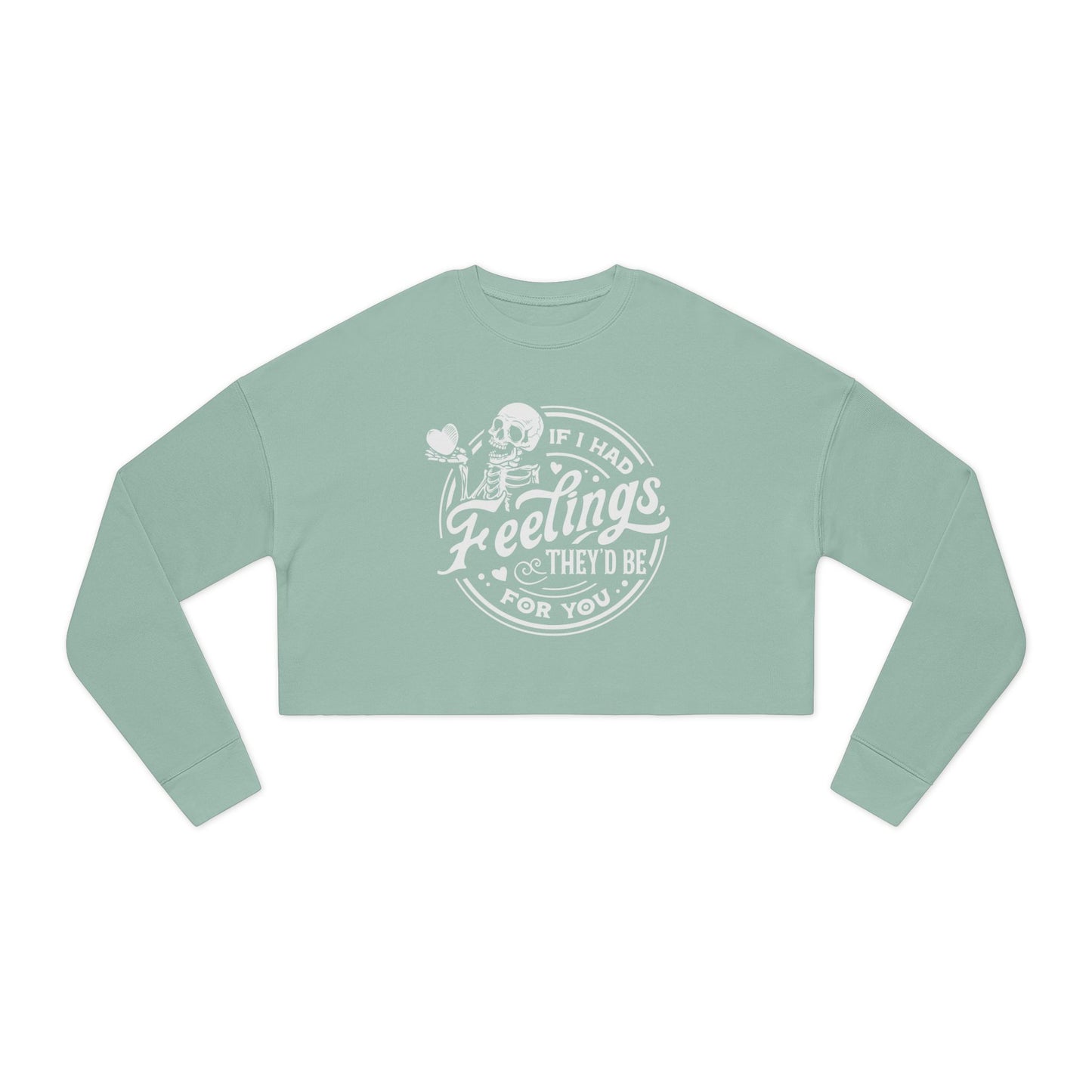 Skeleton Feelings Women's Cropped Sweatshirt - Cute and Comfy for Halloween and Everyday Wear