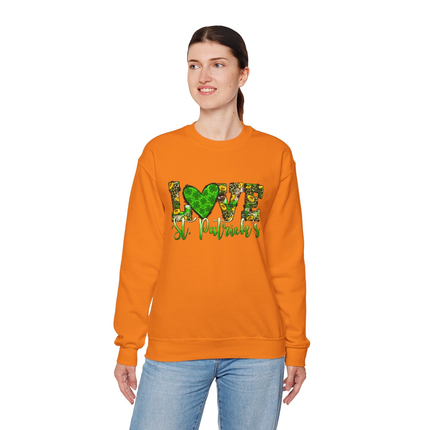 St. Patricks Day Love Sweatshirt, Cozy Crewneck for Celebrations, Unisex Gift, Festive Apparel, Holiday Style, Irish Pride