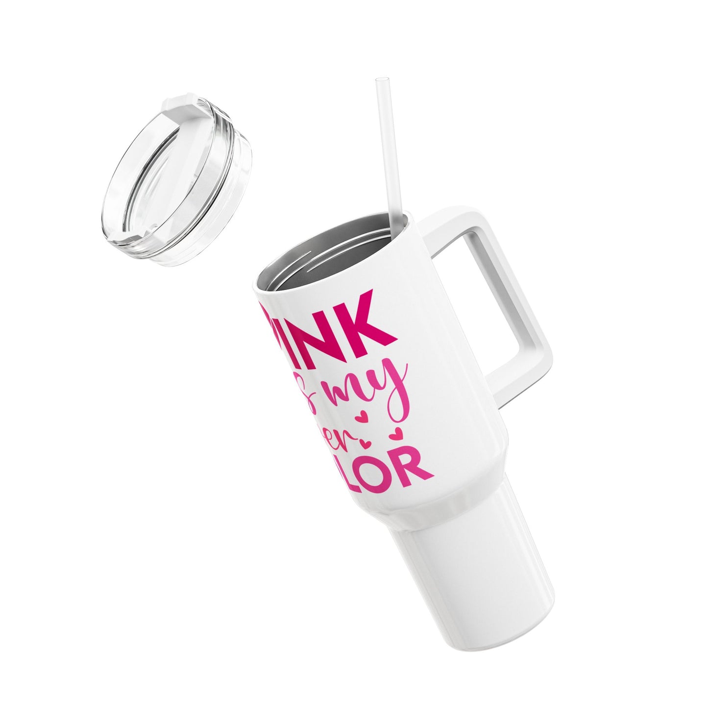 Empowering Pink 40oz Tumbler - Perfect for Breast Cancer Awareness, Gifts, Sports, Travel, and Everyday Hydration, Stylish Drinkware