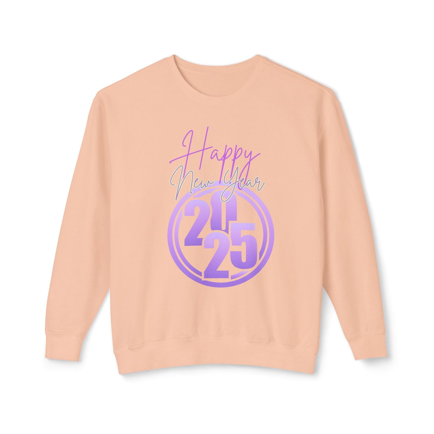 Happy New Year 2025 Unisex Lightweight Crewneck Sweatshirt, Cozy Casual Wear, Perfect NYE Gift, Celebration Apparel, Winter Layering