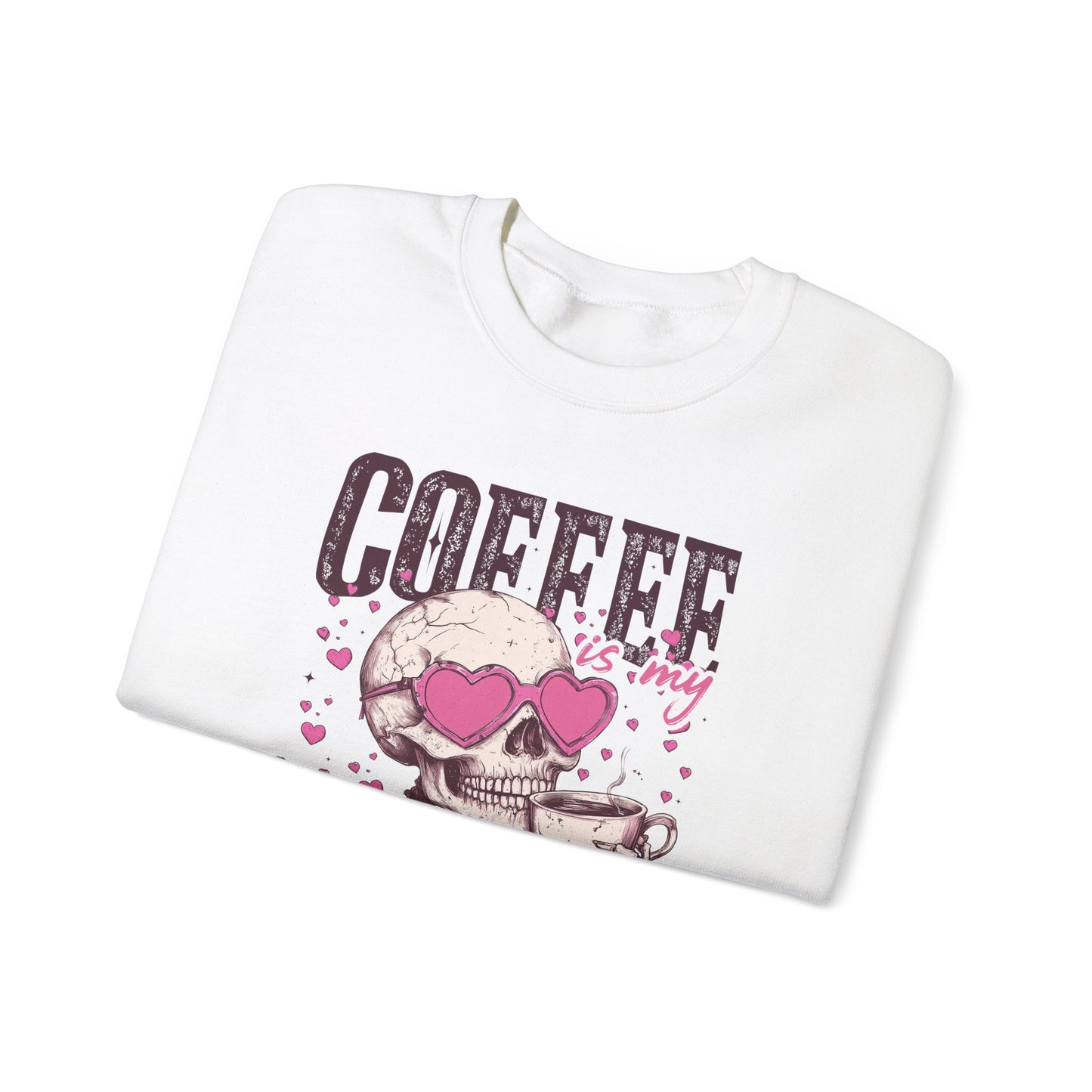 Coffee is My Valentine Crewneck Sweatshirt - Cozy Unisex Pullover for Coffee Lovers