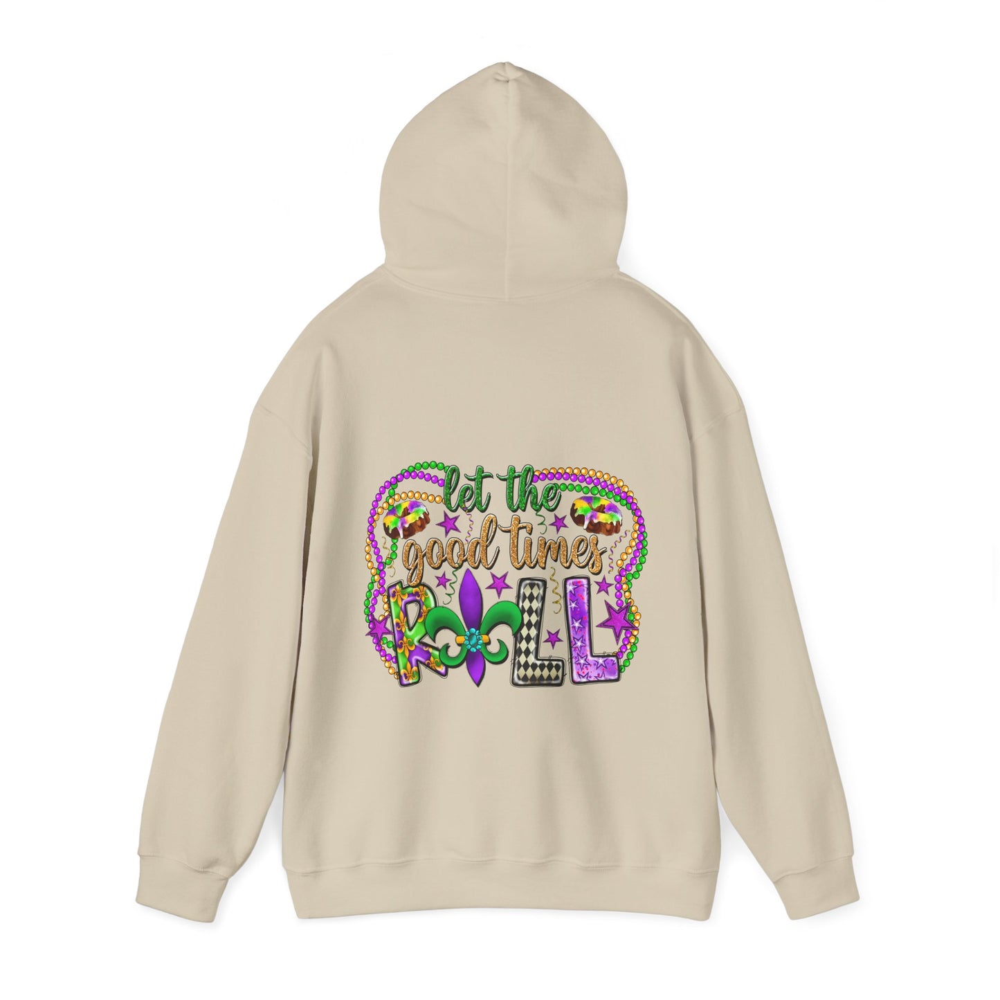 Mardi Gras Celebration Hoodie, Unisex Heavy Blend Sweatshirt, Fun Graphic Pullover, Party Apparel, Carnival Clothing, Festival Outfit