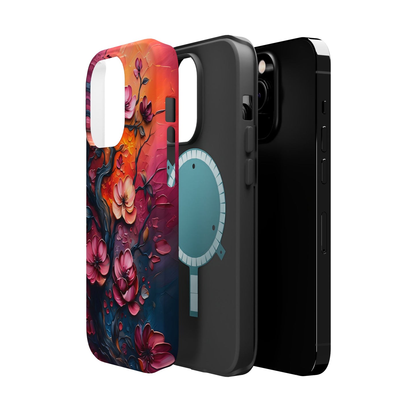 Floral Magnetic Tough Case - Colorful Flower Design Phone Cover, Gift for Her, Smartphone Accessories, Nature Lover, Unique