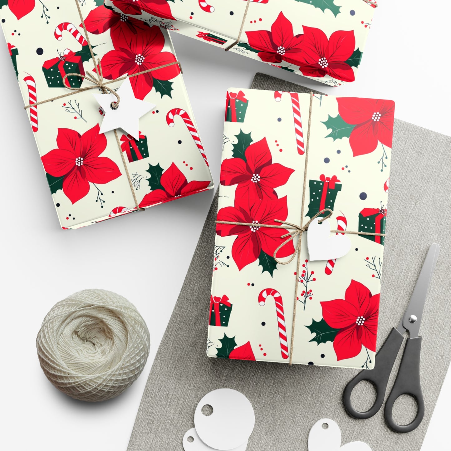 Gift Wrap Papers - Festive Holiday Gift Wrap, Christmas Decor, Presents, Eco-Friendly Paper