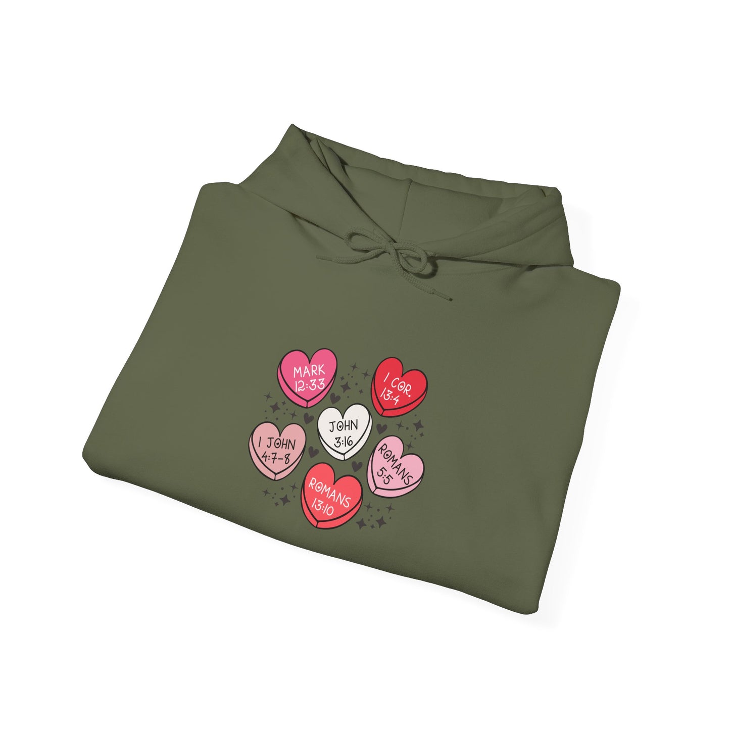 Love Heart Motif Hoodie - Valentine's Day Unisex Sweatshirt