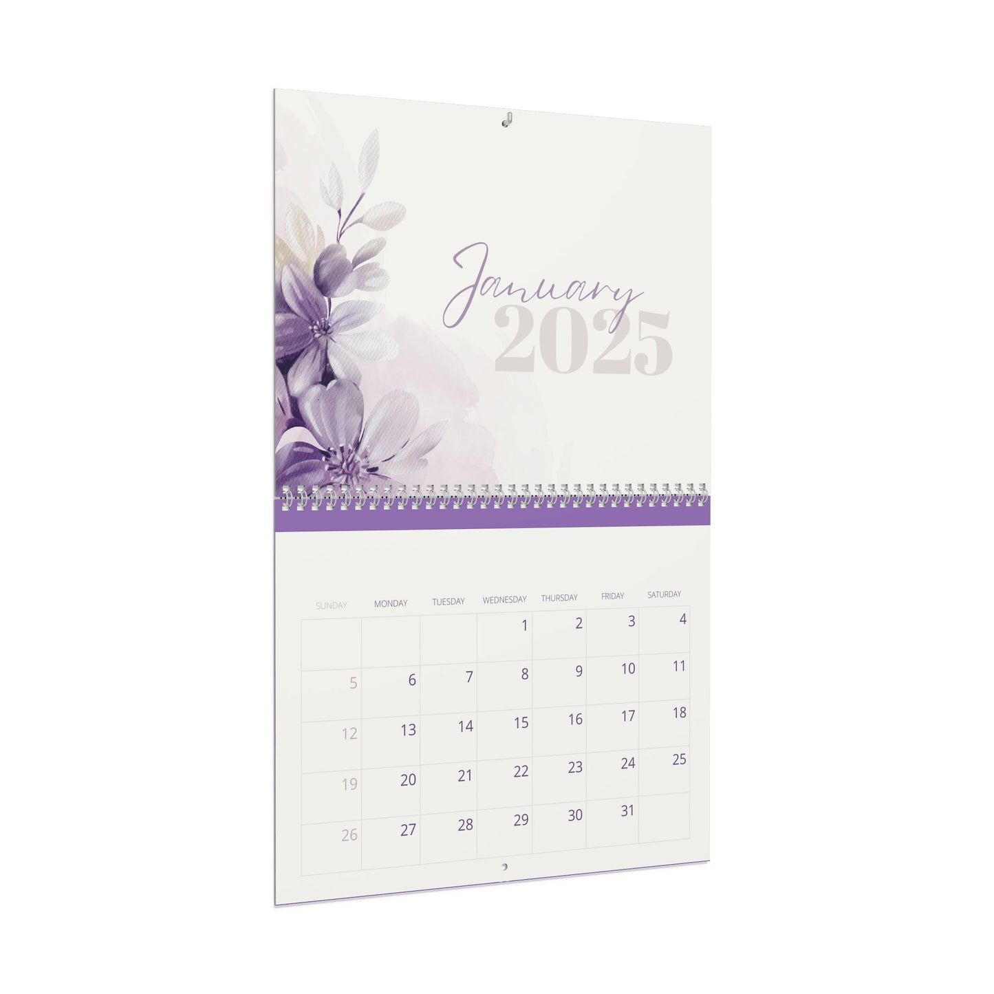 Elegant Floral Wall Calendar - Monthly Planner & Home Decor, Gift for Her, Office Wall Art, Motivational - 2025 Calendar