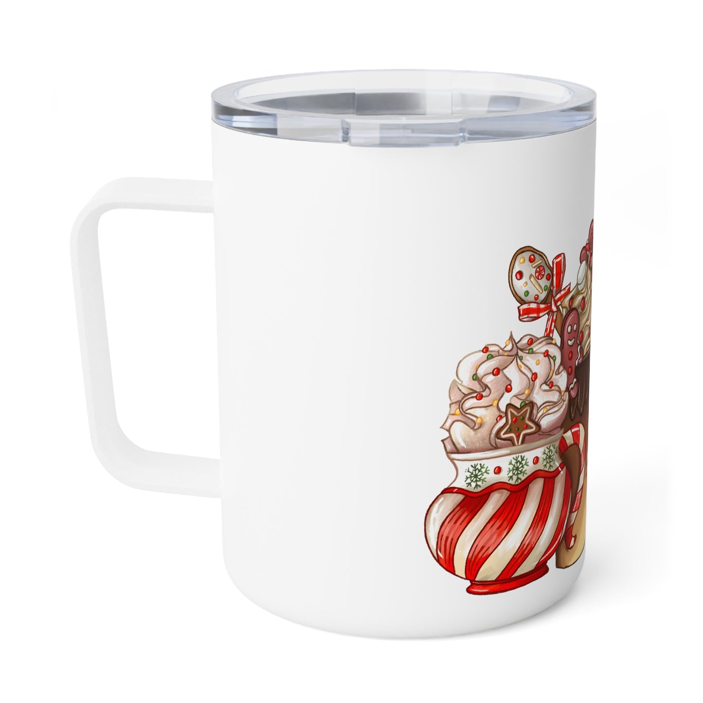 Festive Mug, Holiday Sips, Winter Drinkware, Christmas Decor, Cozy Mornings, Gingerbread Men, Insulated Coffee Mug