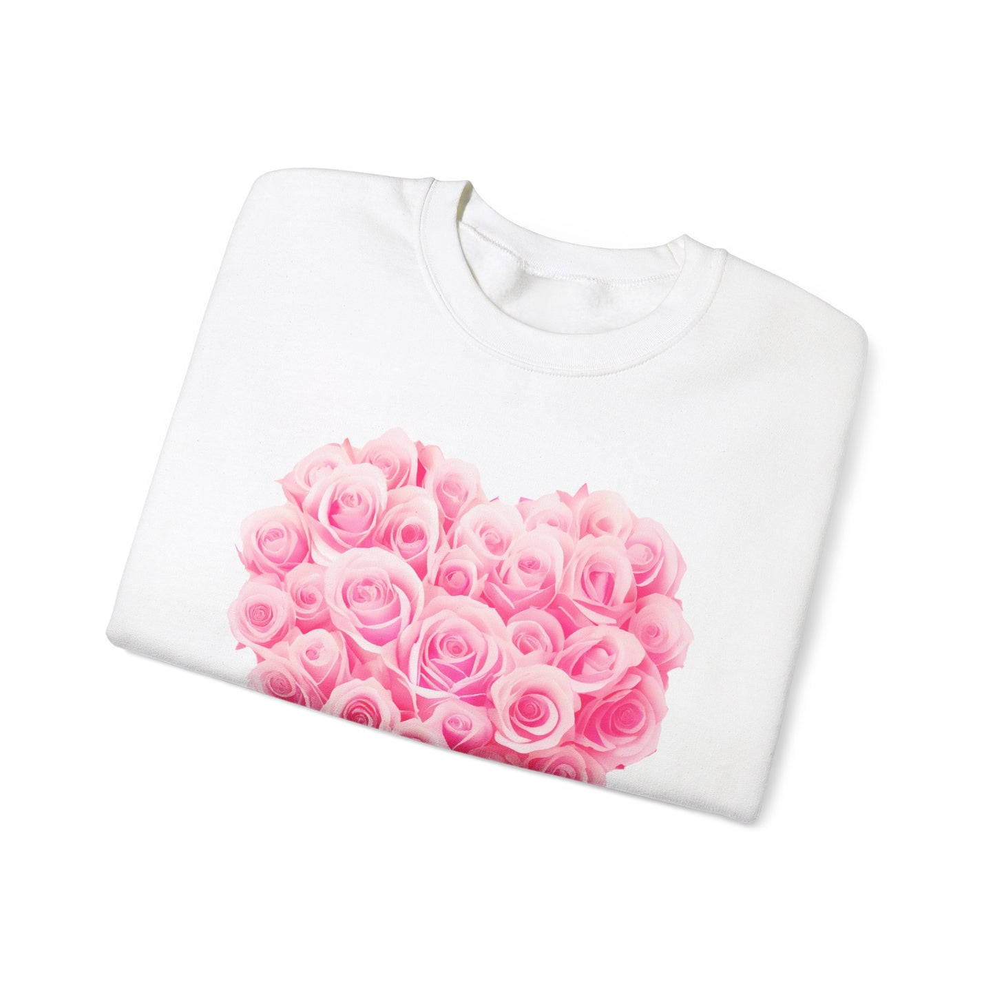 Romantic Rose Heart Sweatshirt - Unisex Heavy Blend™ Crewneck