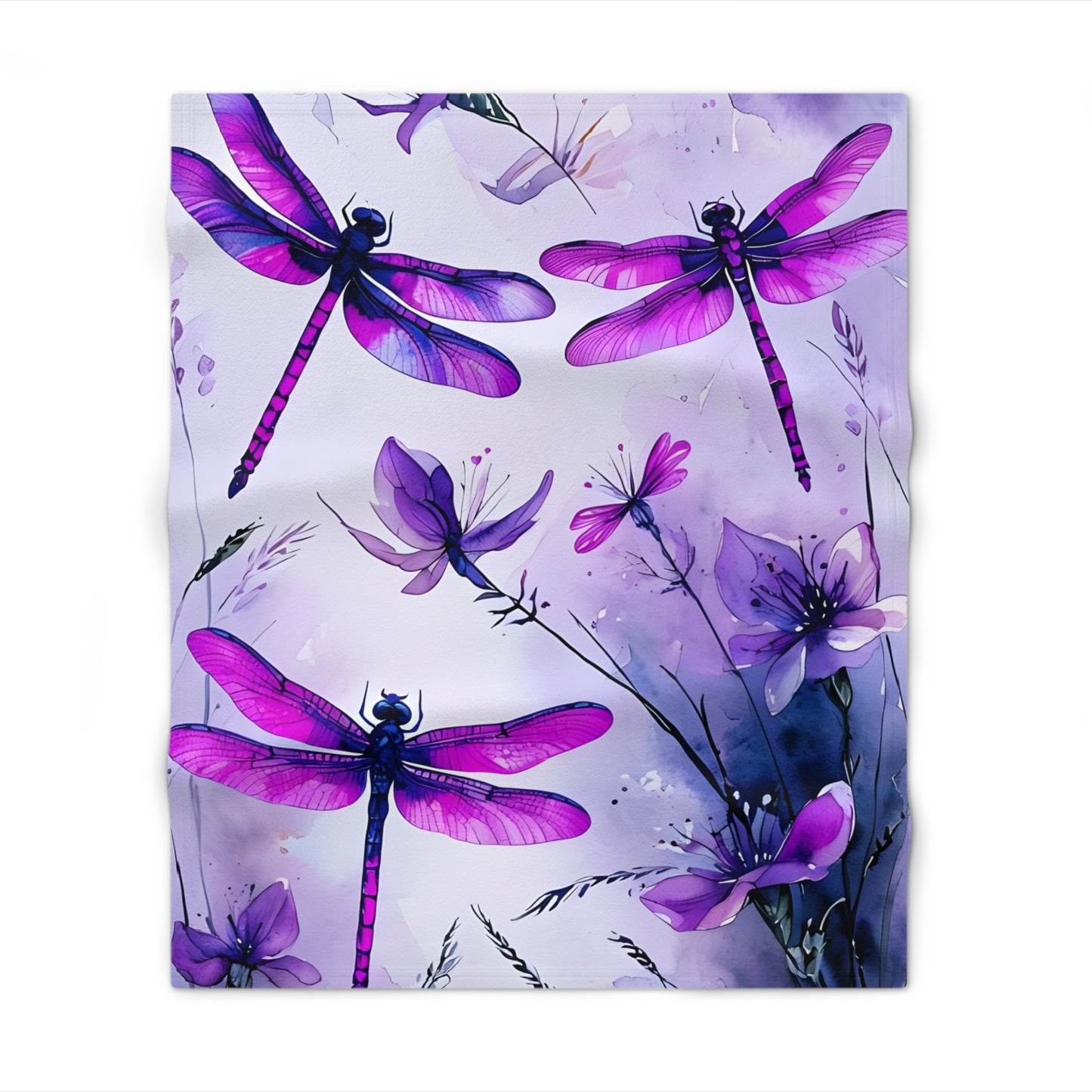 Enchanting Dragonfly Throw Blanket - Cozy Home Decor, Gift for Nature Lovers, Perfect for All Seasons, Floral Blanket, Indoor & Outdoor