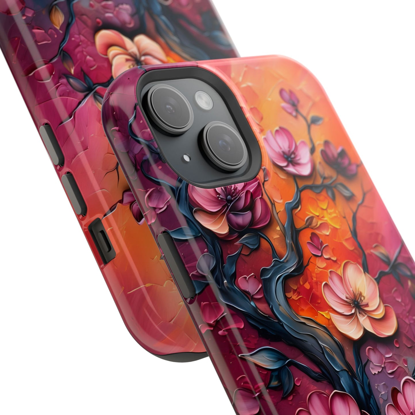 Floral Magnetic Tough Case - Colorful Flower Design Phone Cover, Gift for Her, Smartphone Accessories, Nature Lover, Unique