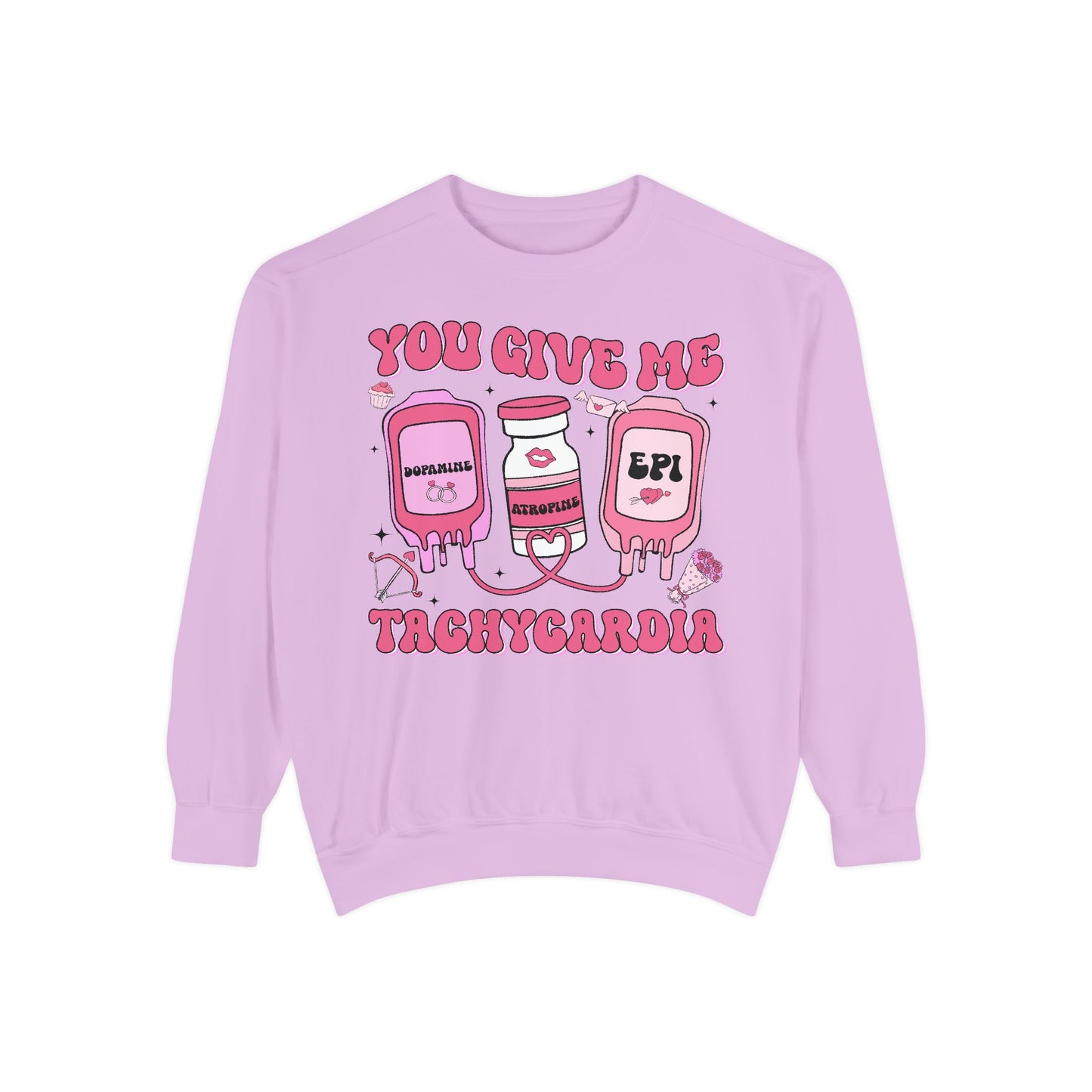 Heartbeat Sweatshirt, Cute 'You Give Me Tachycardia', Cozy Pullover, Valentine's Day Gift, Trendy Top