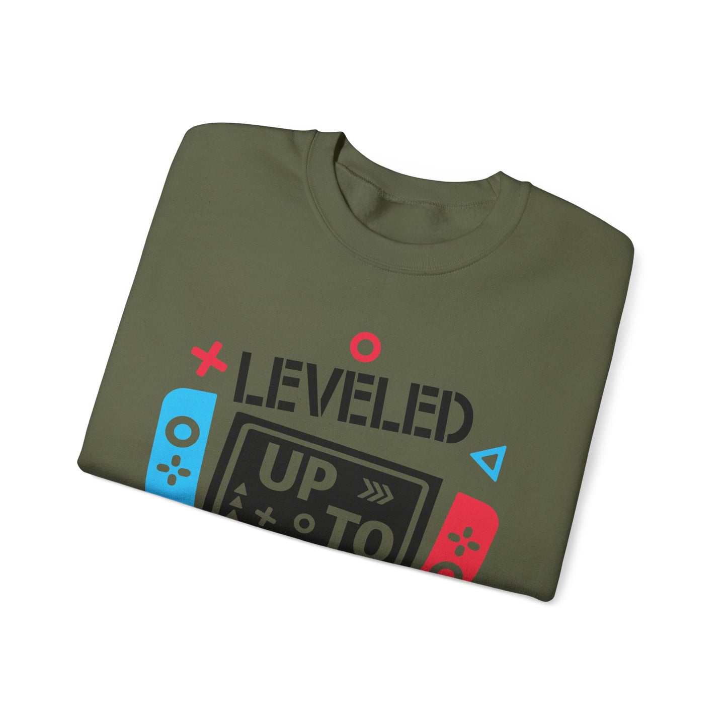 'Leveled Up to Dad' Unisex Crewneck Sweatshirt for Gamers