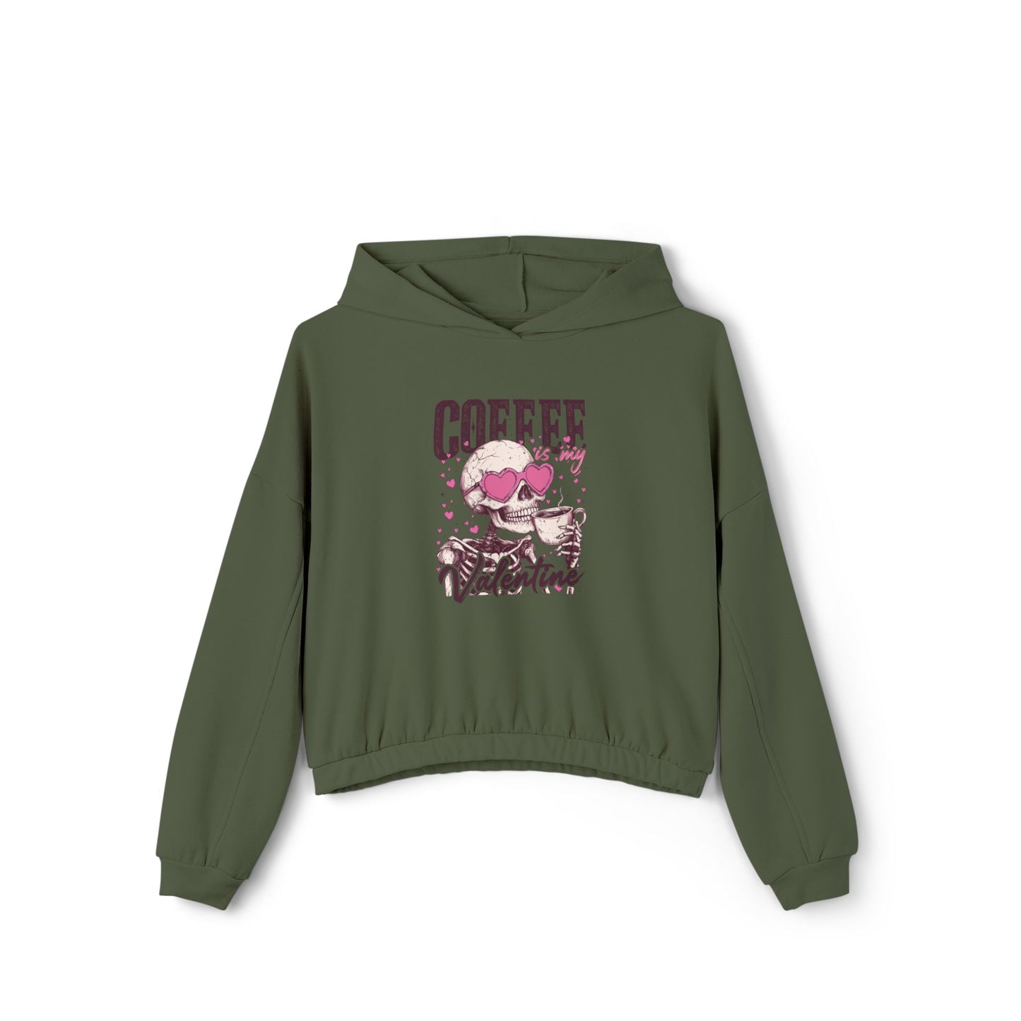 Valentine's Coffee Cinched Hoodie for Women