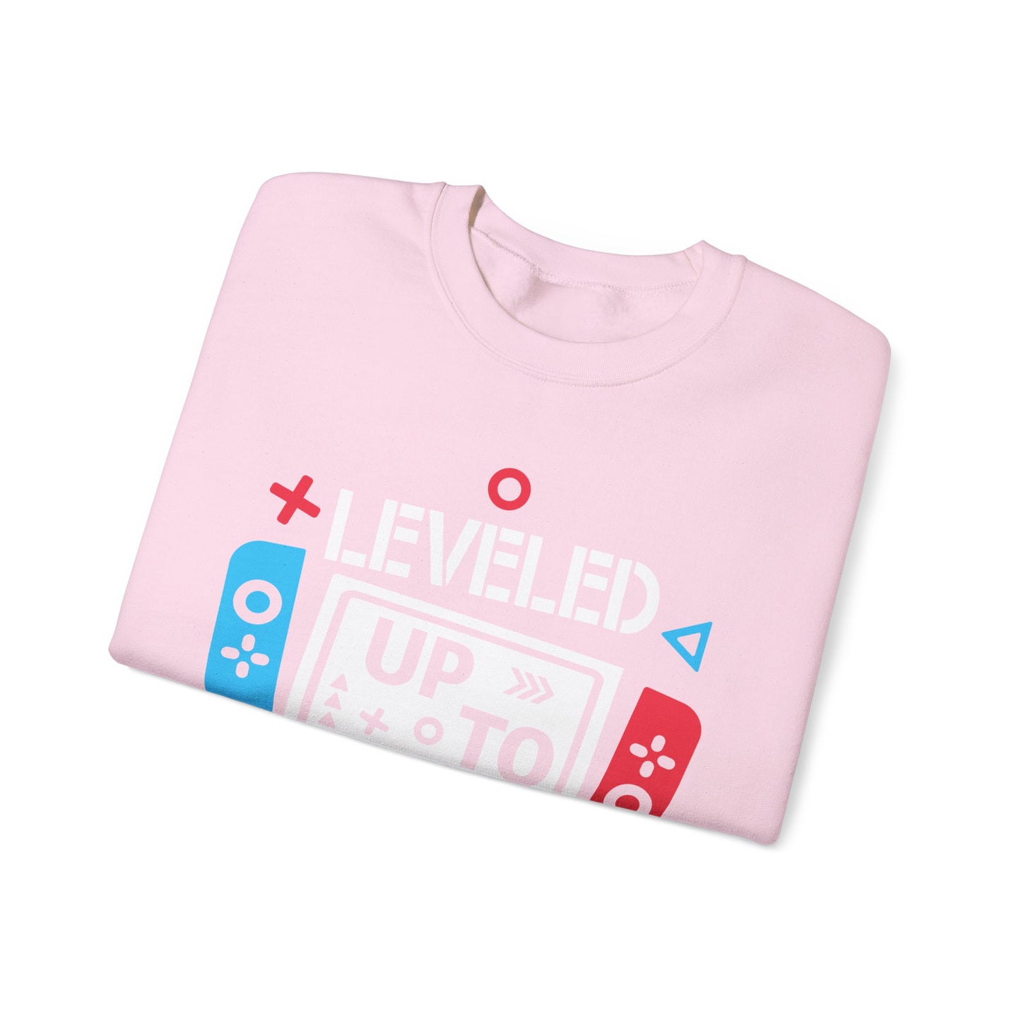 Leveled Up Mom of 2 Crewneck Sweatshirt – Gaming Gift for Moms