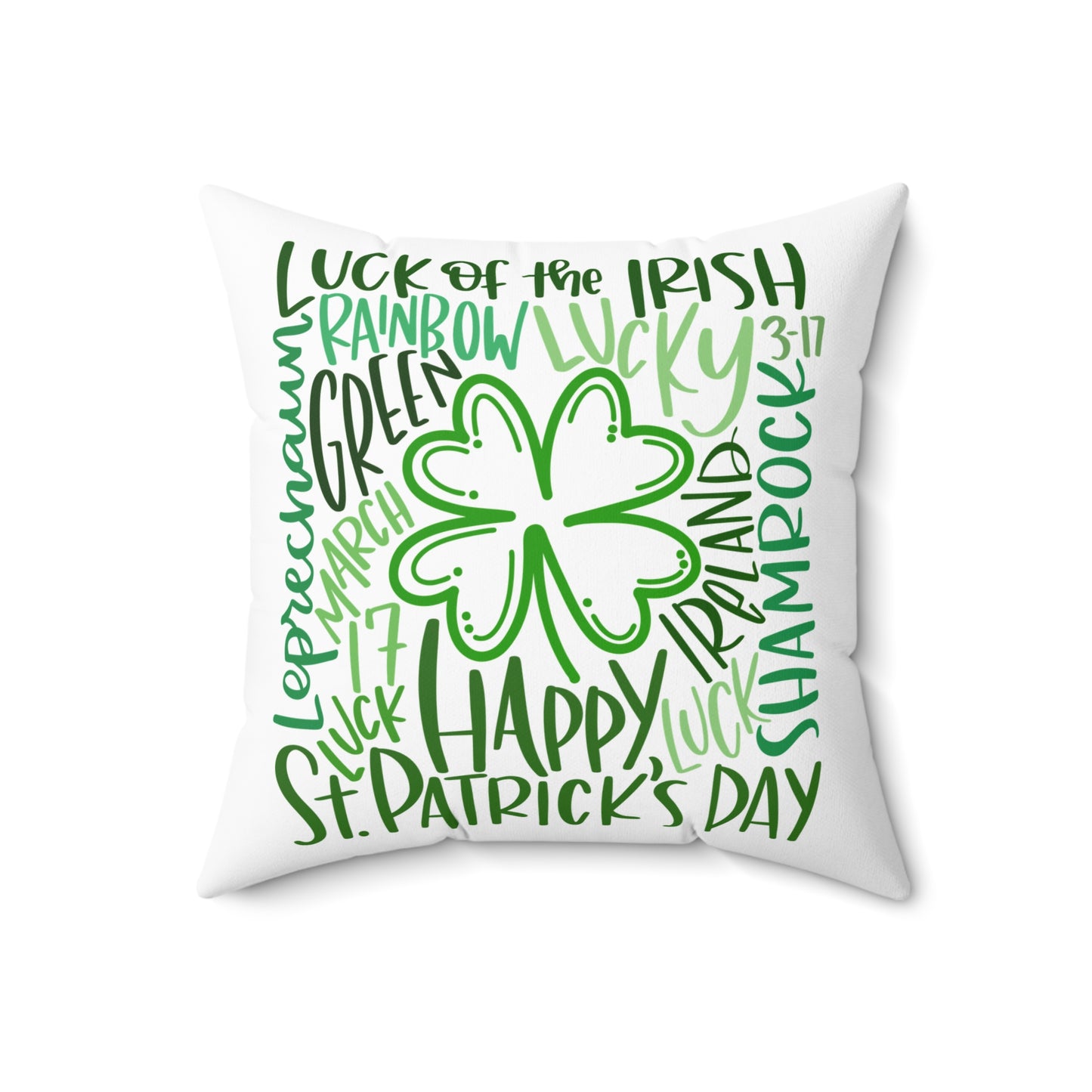 St. Patricks Day Pillow - Luck of the Irish Decor, Green Shamrock Throw Cushion for Home, Holiday Accent, Celebration