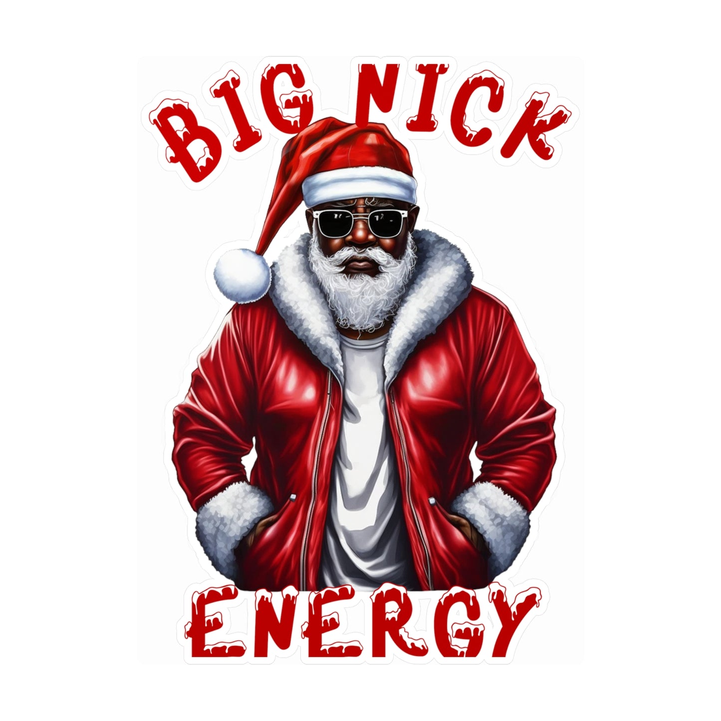 Santa Big Nick Energy Kiss-Cut Vinyl Decal - Festive Holiday Sticker for Christmas Decor