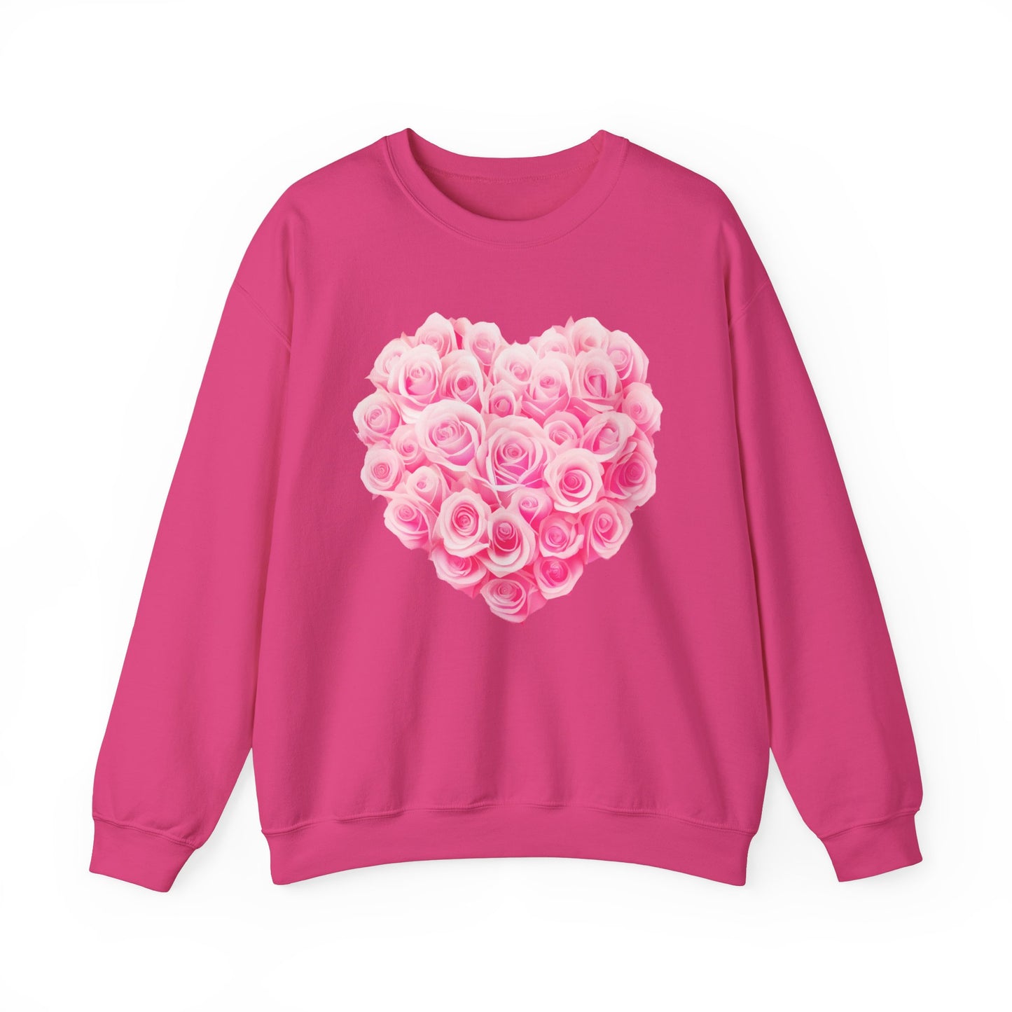 Romantic Rose Heart Sweatshirt - Unisex Heavy Blend™ Crewneck