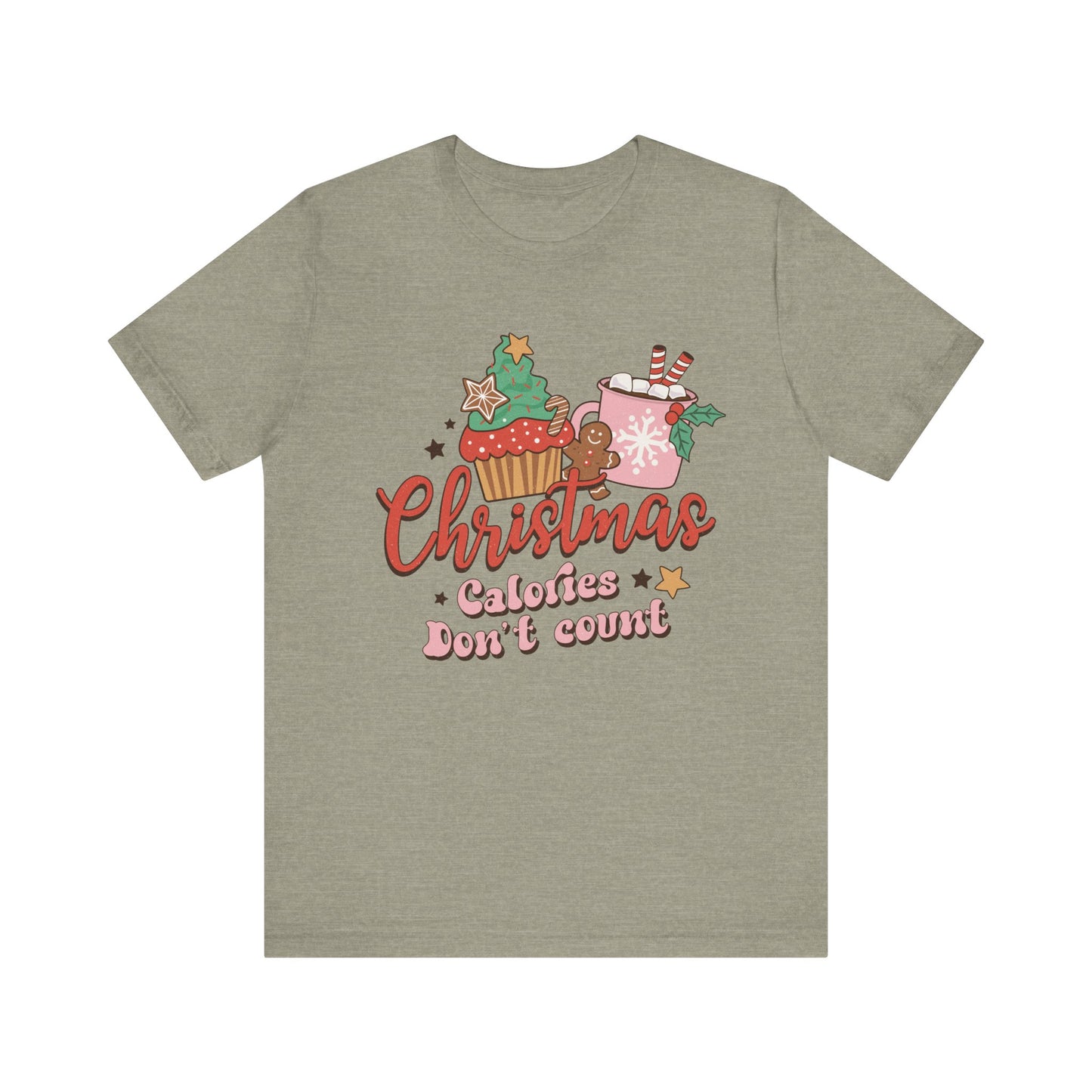 Christmas Calories Don't Count Tee - Fun Holiday Unisex Shirt, Christmas Gift, Festive Apparel, Casual Wear, Christmas Party