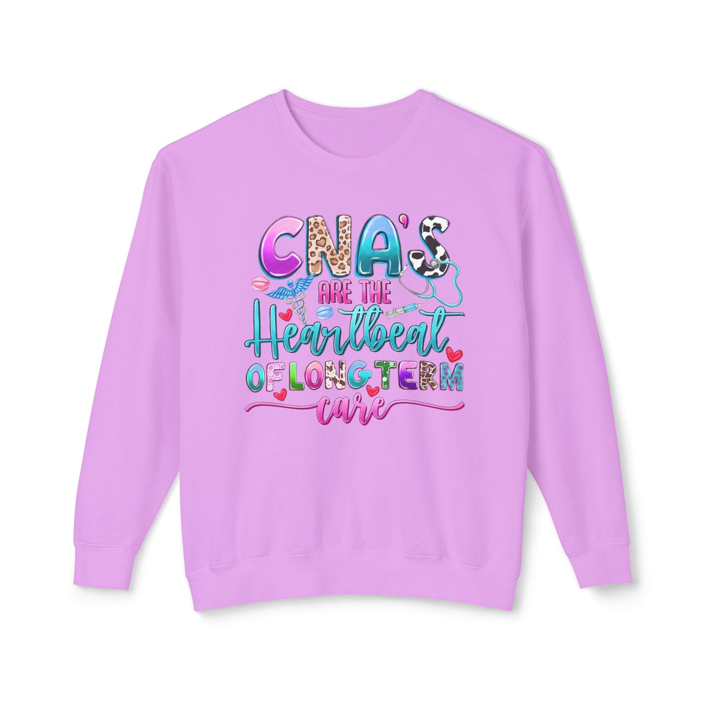 CNA Heartbeat Long-Term Care Sweatshirt, Unisex Crewneck Sweater for Nurses, Gift for Caregivers, Medical Appreciation Apparel