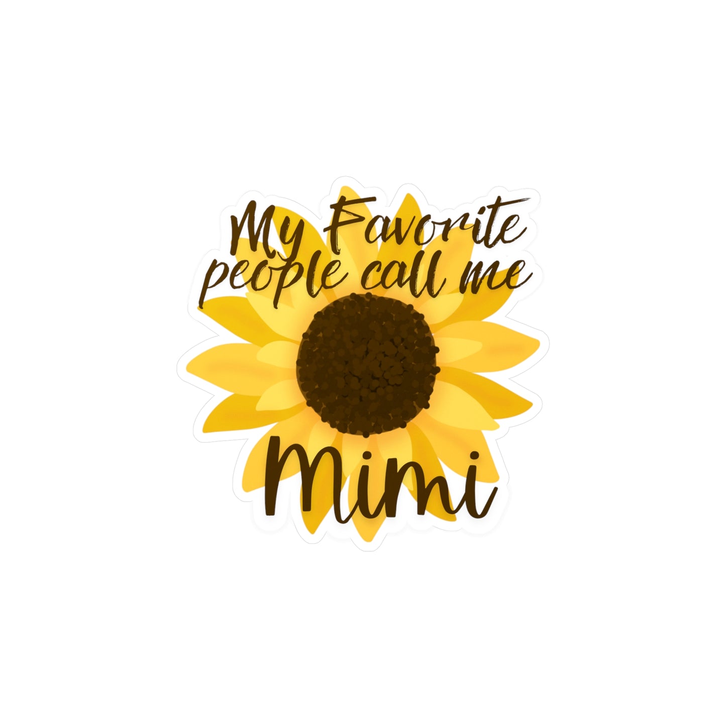 My Favorite People Call Me Mimi Vinyl Decal - Flower Design for Home Decor and Gifts