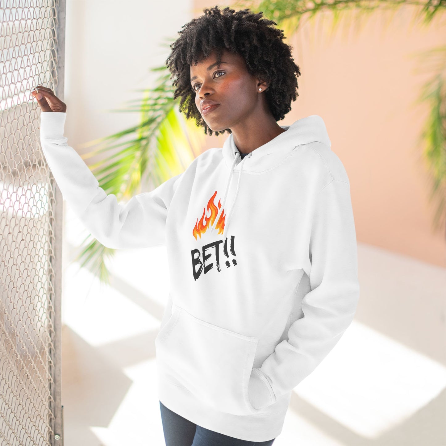 Street Style Fleece Hoodie - Trendy Bet Hoodie, Casual Wear, Gift for Gamers, Birthday Present, Unisex Apparel, Bet Fire Design