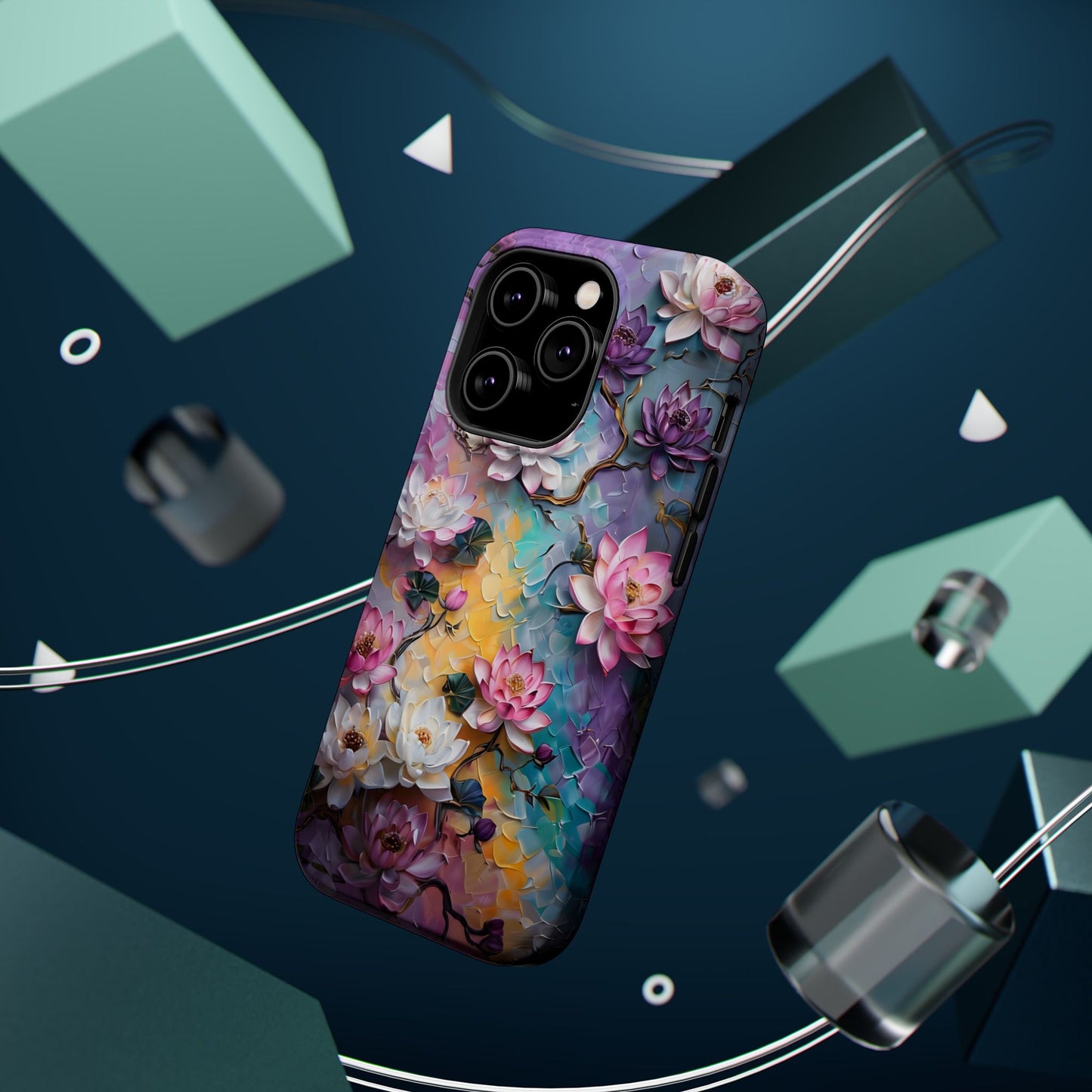 Floral Magnetic Phone Case, Unique Smartphone Accessory, Botanical Design, Gift for Her, Nature Lover, Spring Decor