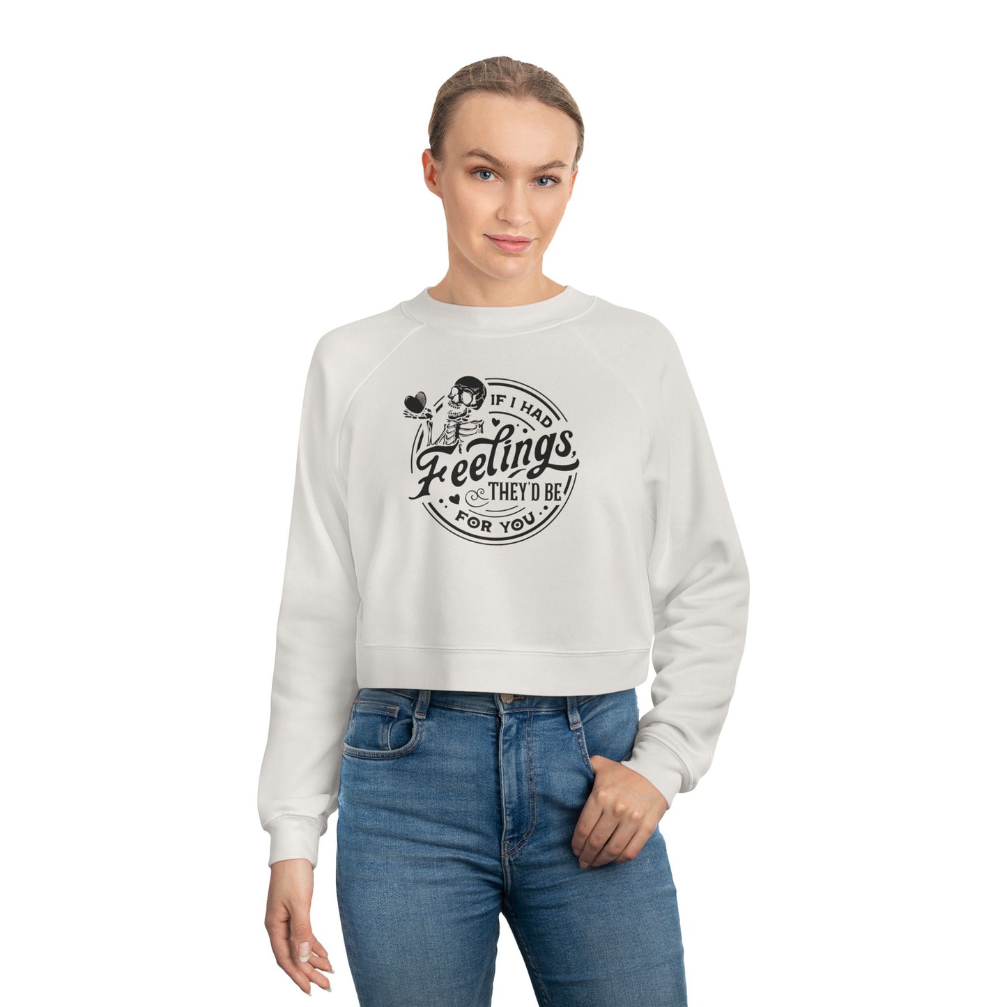 Feelings Cropped Fleece Pullover for Women – Cute & Comfy Sweatshirt