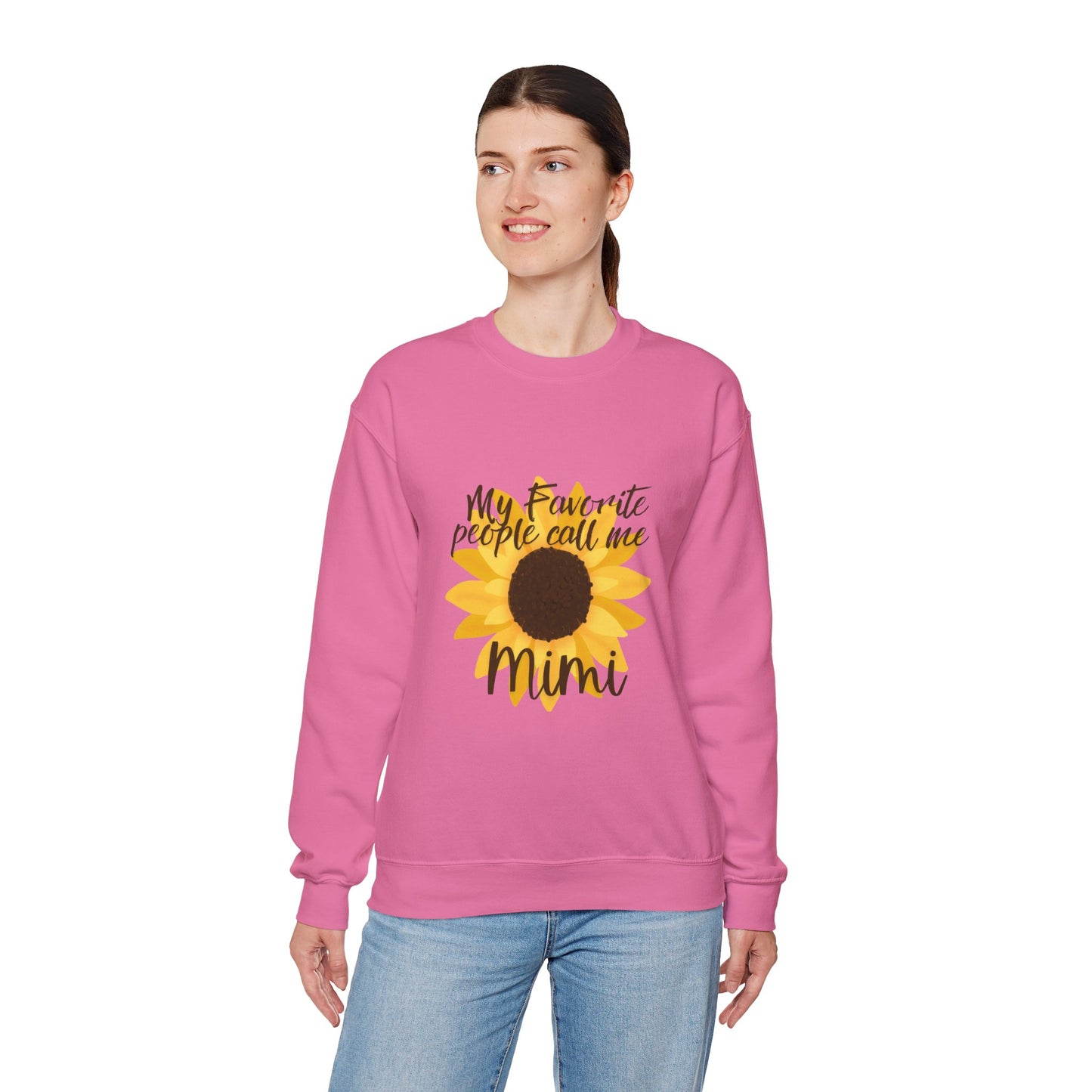 Sunflower Crewneck Sweatshirt for Mimi, Gift for Grandma, Comfortable Apparel, Perfect for Mother's Day, Family Gathering - Unisex